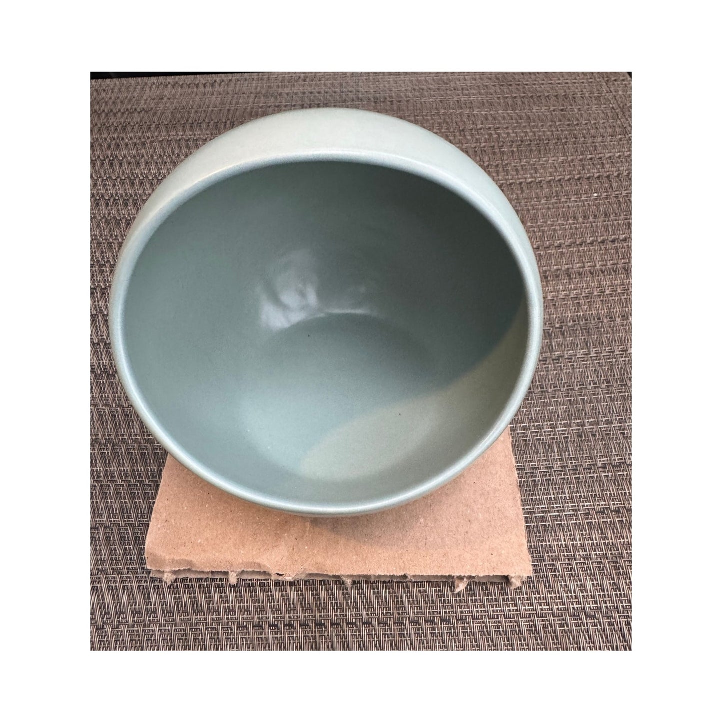 Year & Day Stoneware Salt Cellar Moon Shape Crock Sage Green NEW