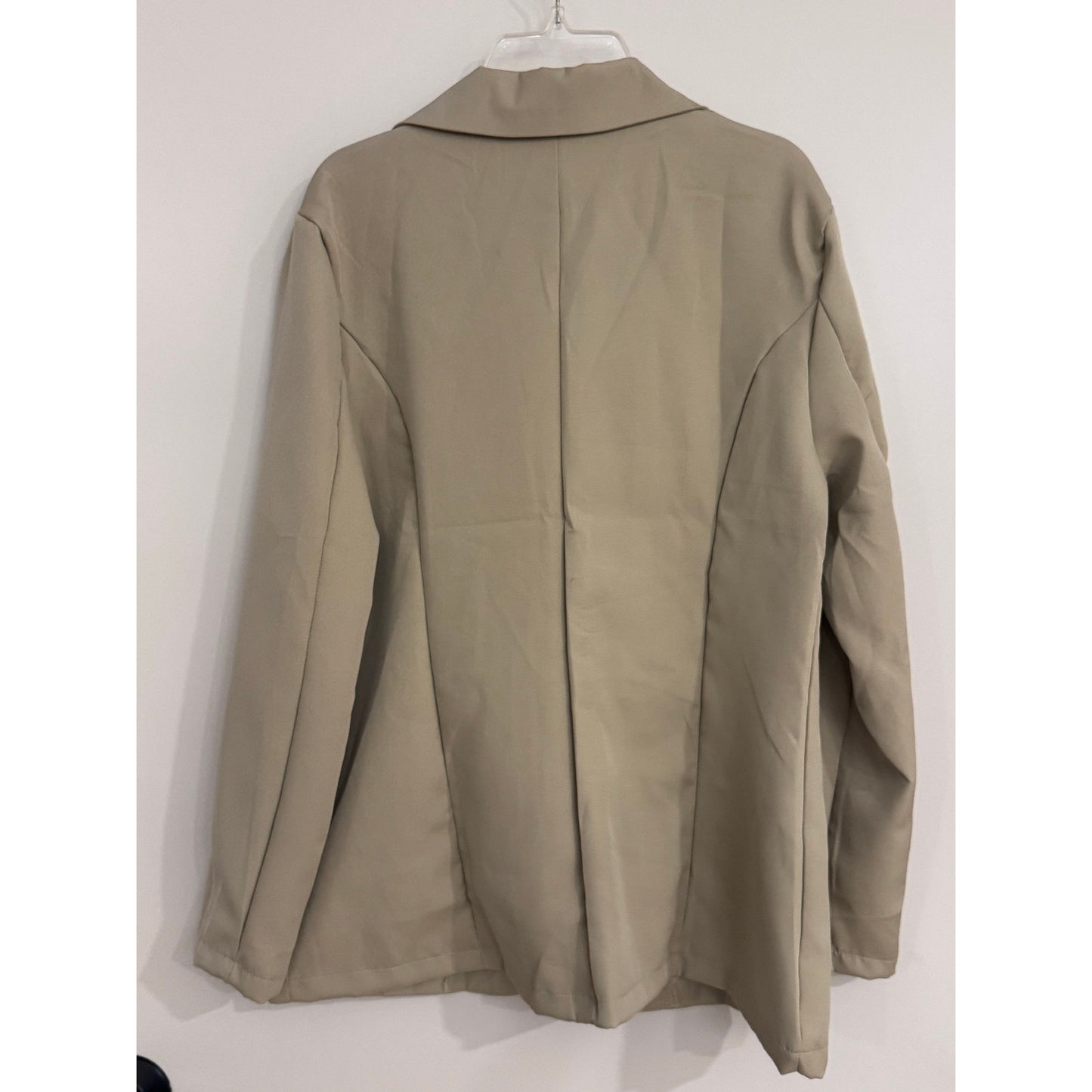Neutral Blazer Cotton Minimalist One Button Jacket Large NEW