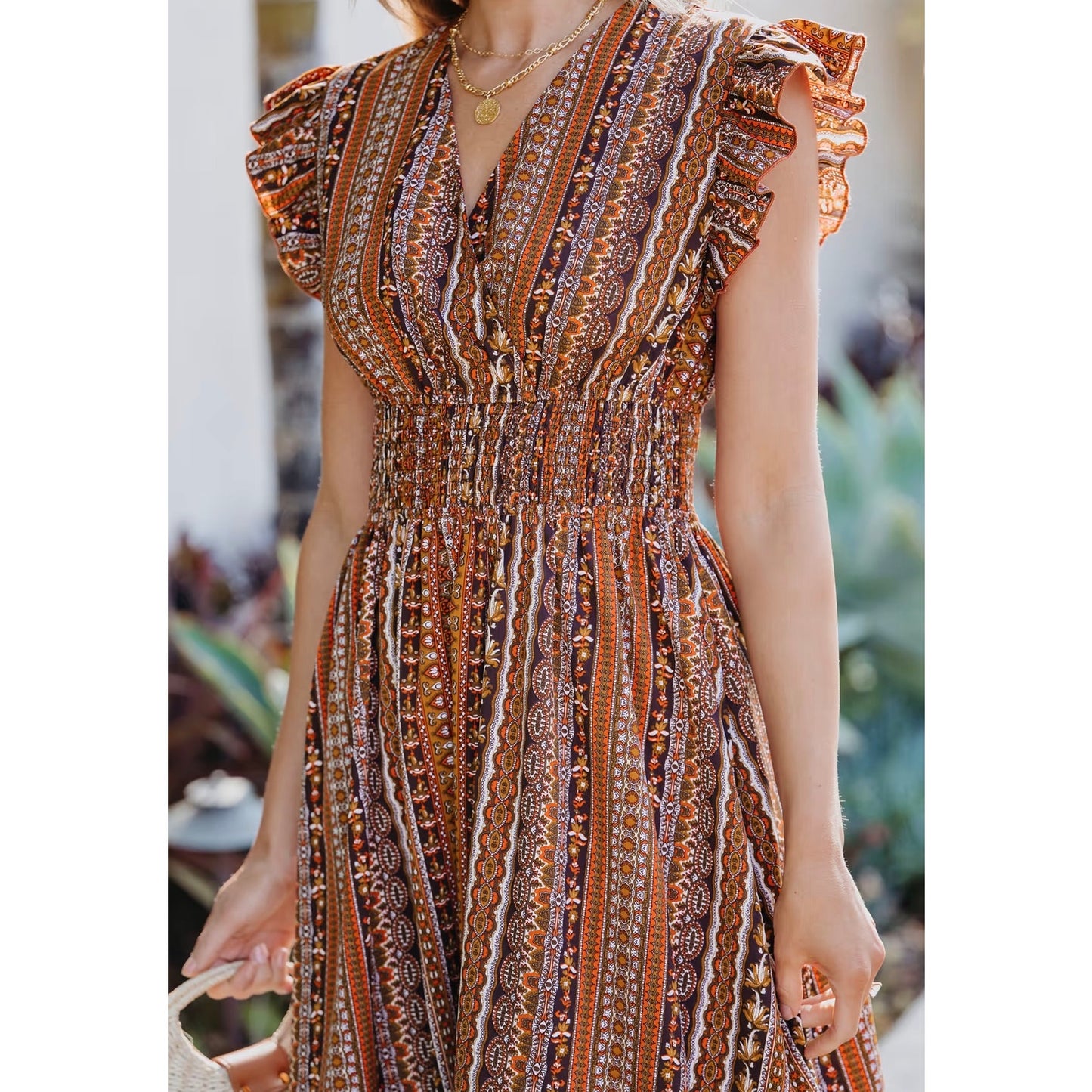 Cupshe Romantic Boho Flutter Sleeve Midi Dress (NWT) | Medium