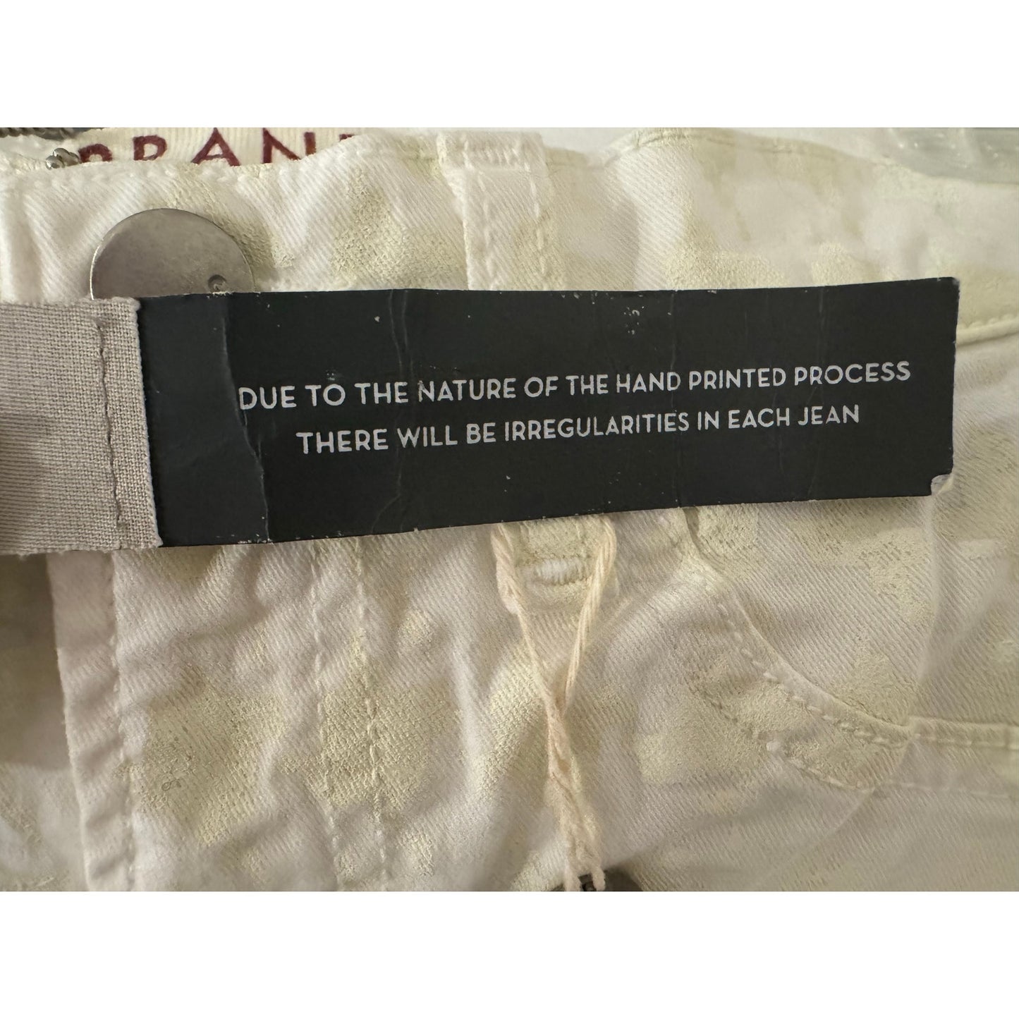 J Brand Mid-Rise Skinny Jeans – Hand-Printed Cream White – Size 25 NEW