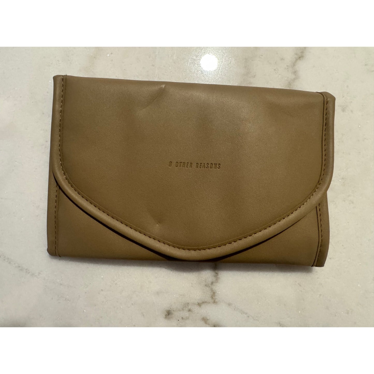 8 Other Reasons Jewelry Travel Bag Tan Vegan Leather Organizer NEW