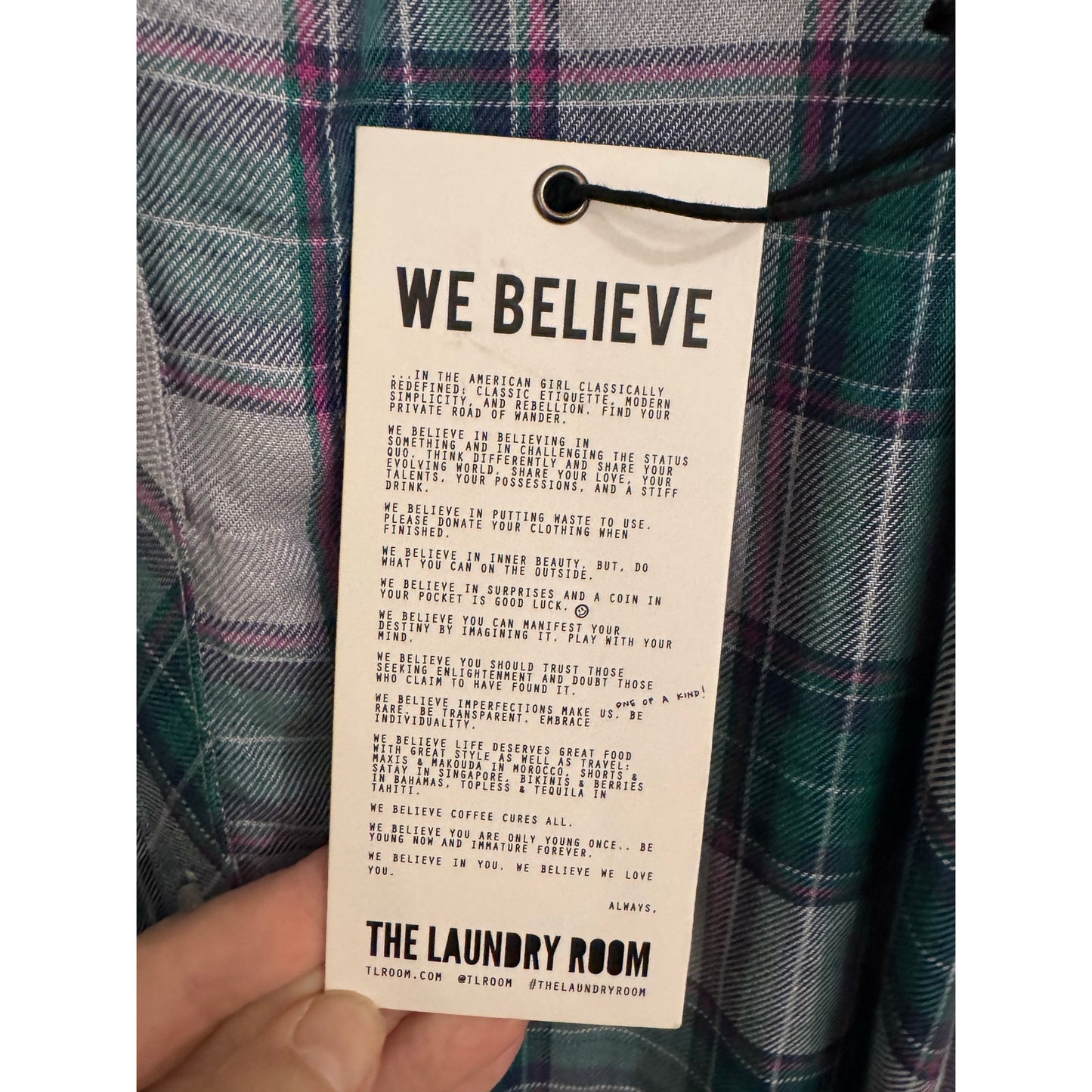 THE LAUNDRY ROOM Lonestar Button Up Shirt Dress | Clover Plaid | Size S NEW
