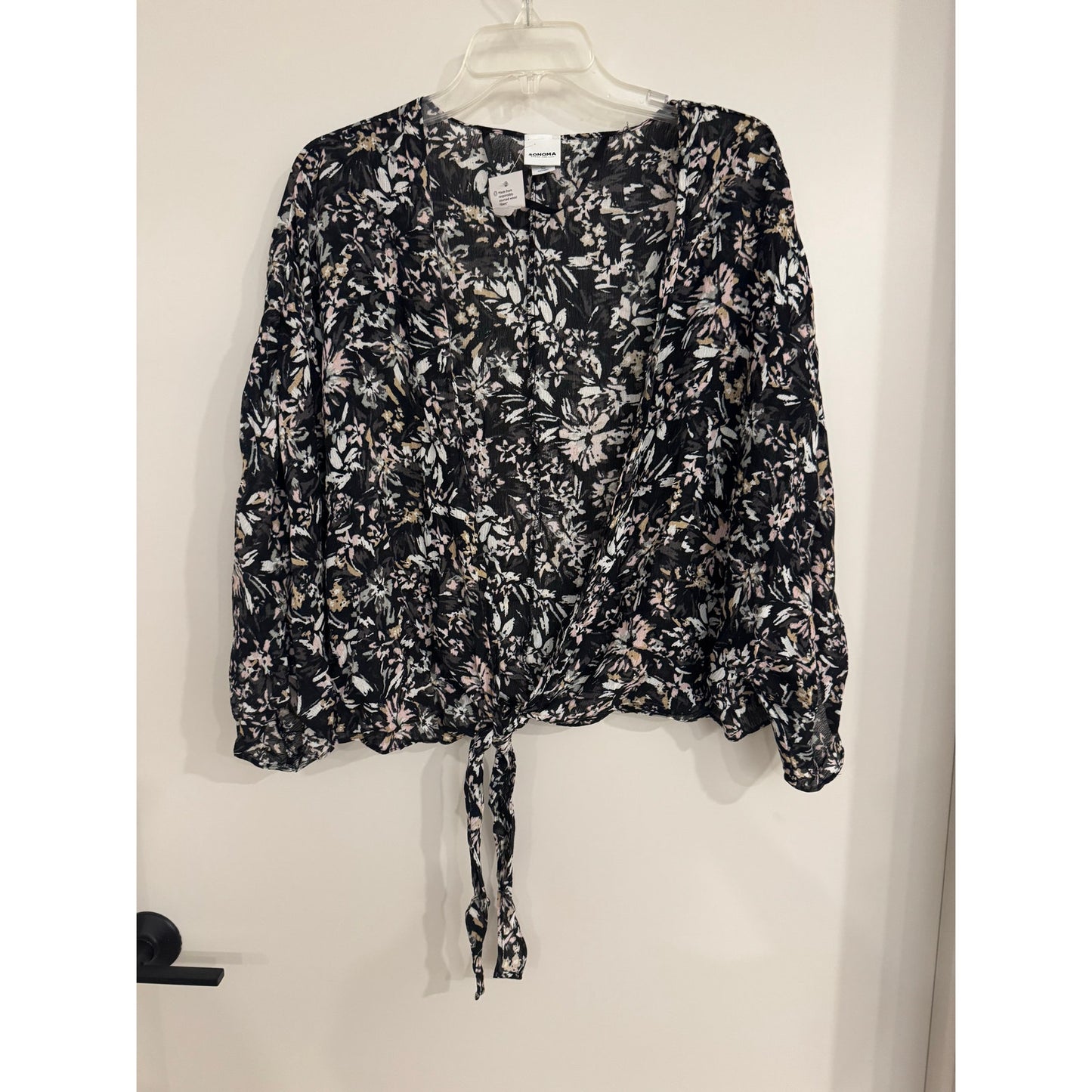 Sonoma Floral Tie-Front Blouse – EcoVero Viscose – NWT