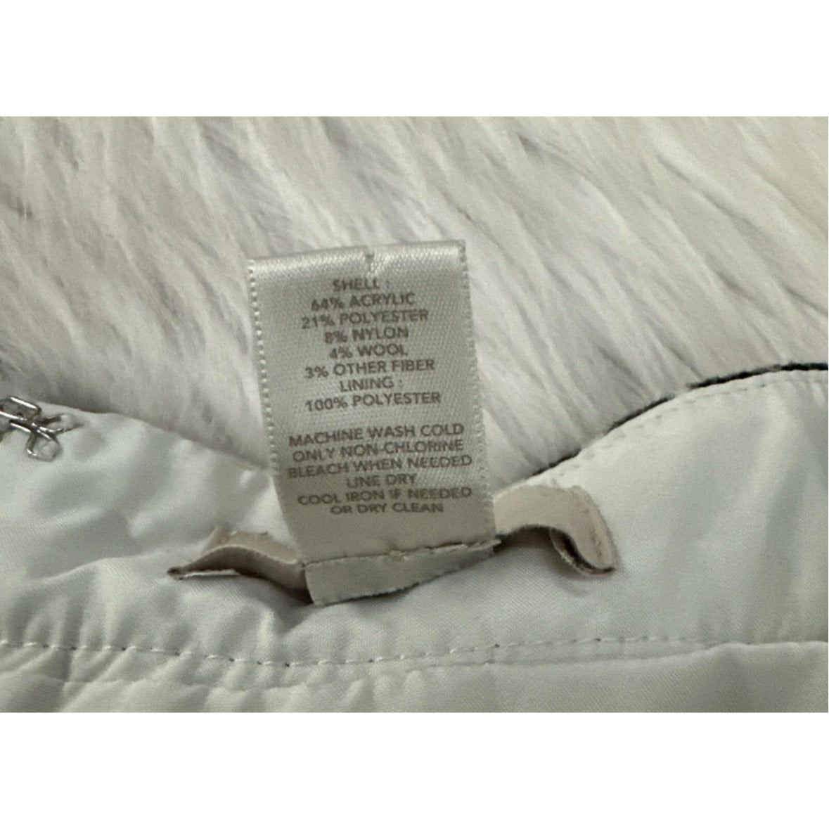 LOFT Black White Plaid Mini Skirt Wool Blend Satin Lined Size 16