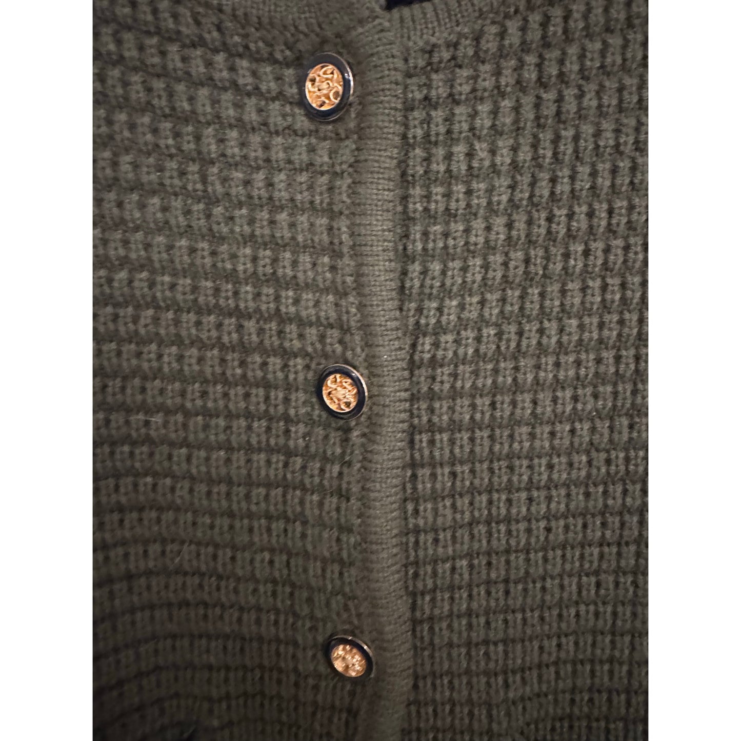PRETTYGARDEN Army Green Knit Cardigan Sweater Women’s Size L Button Front Pocket