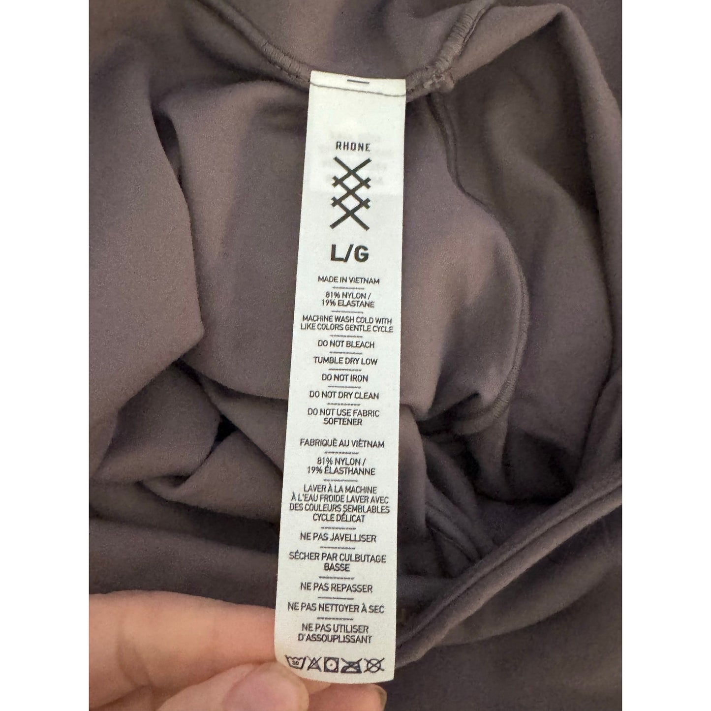 Rhone Revive 7/8 Leggings Gray Lilac Size Large High Rise NEW