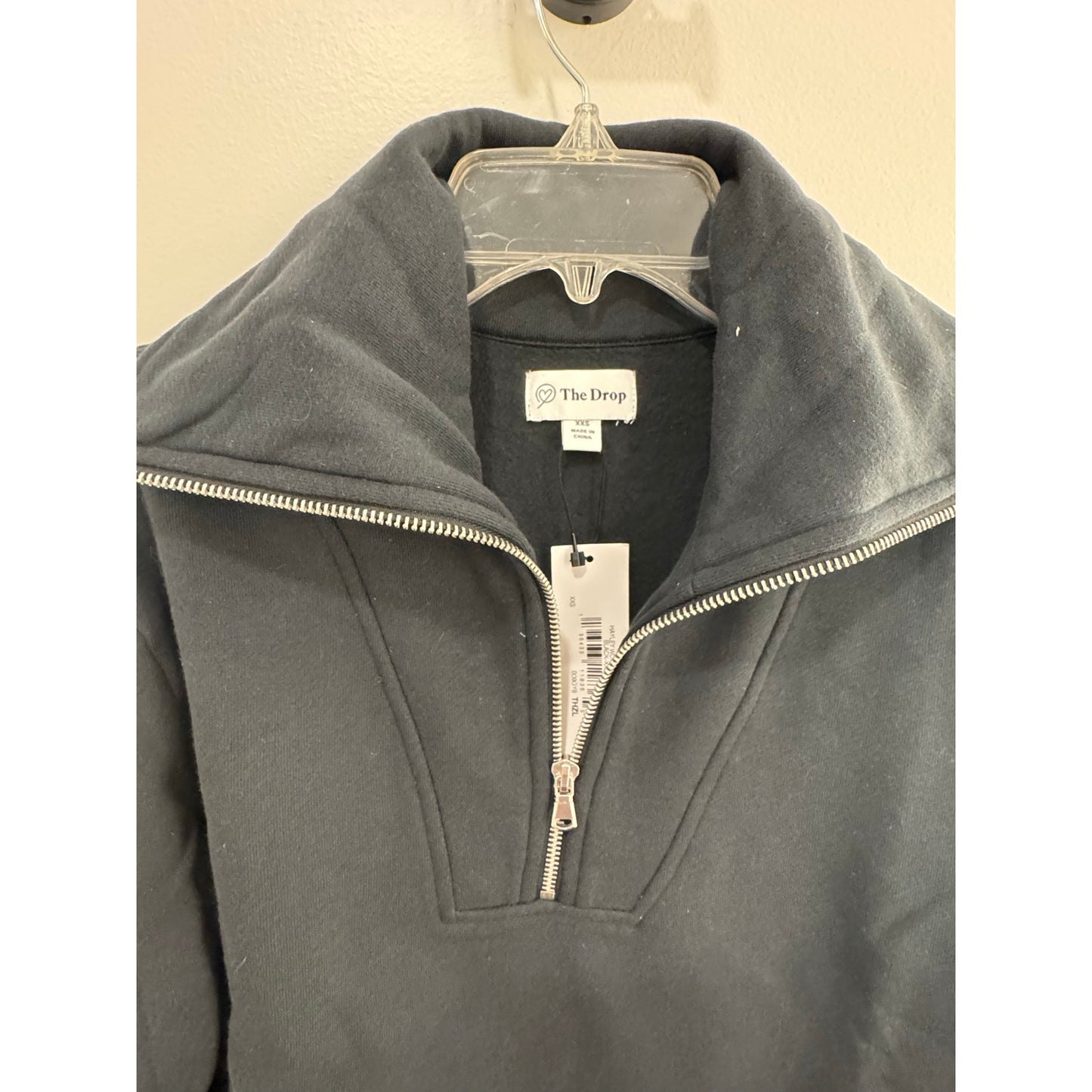 The Drop “Murphy” Half-Zip Sweatshirt |  Black | Size XS NWT