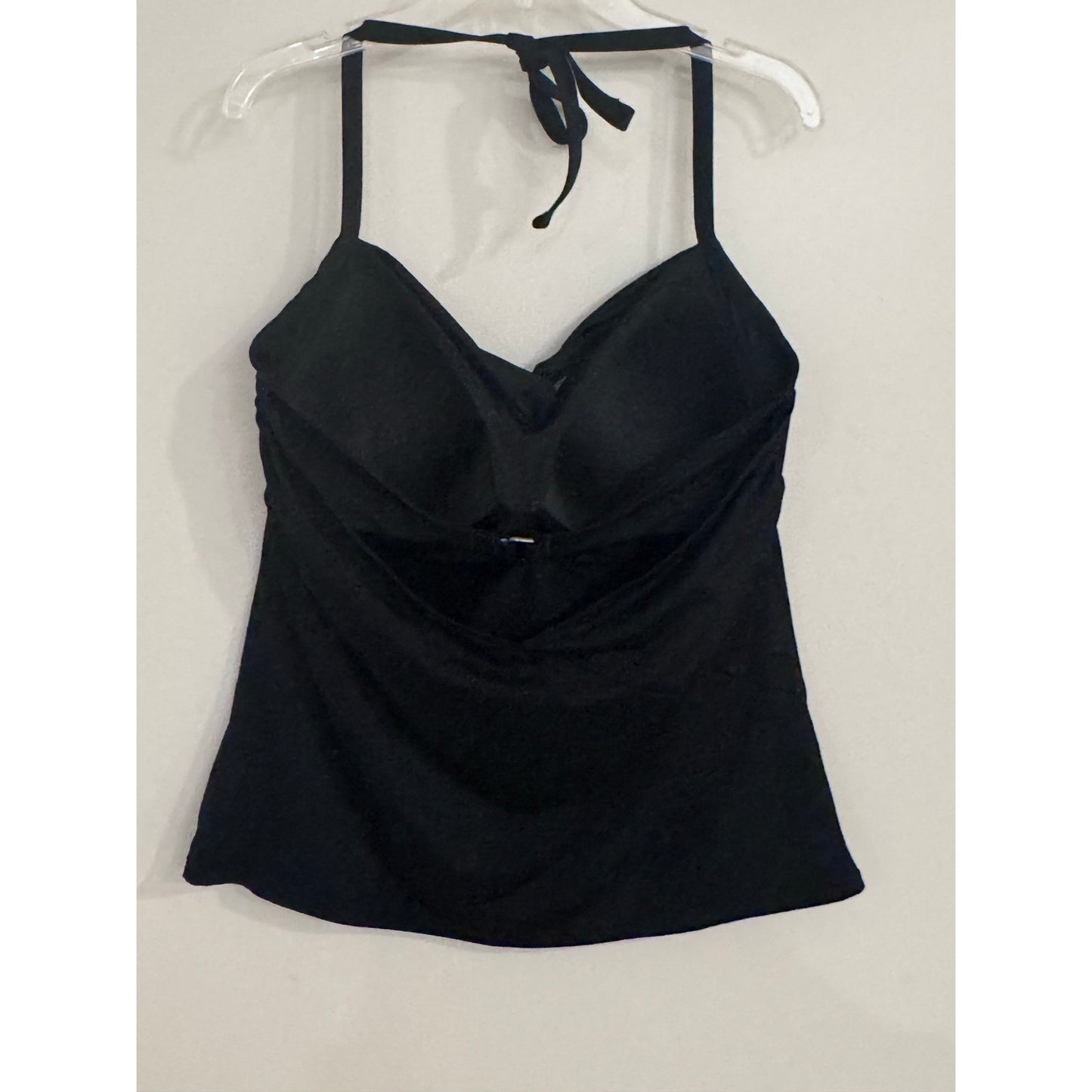 Athleta Black Tankini + Swim Skirt Set | Bra Sized 38D DD Halter Swimwear XL