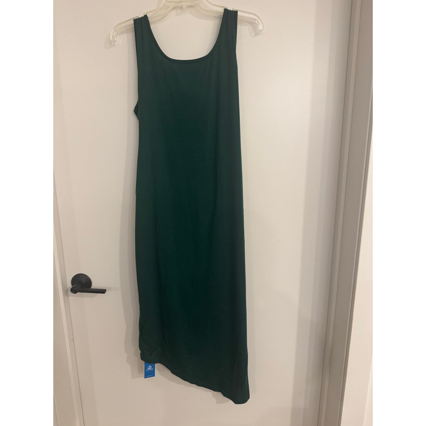 Cupshe Chic Cascade Green Midi Dress NEW Sleeveless Ruched Tie Side Dress Large