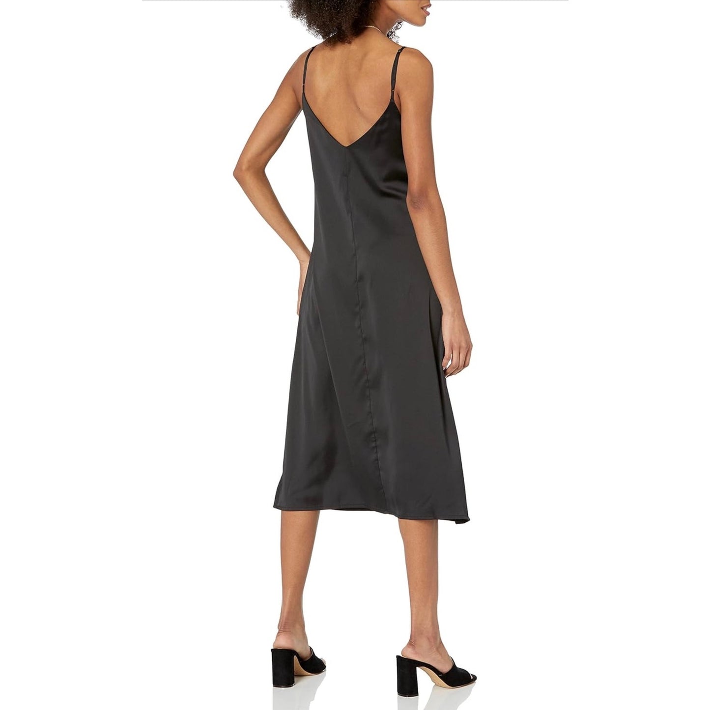 The Drop ANA Black Midi Slip Dress | NEW | Size Medium