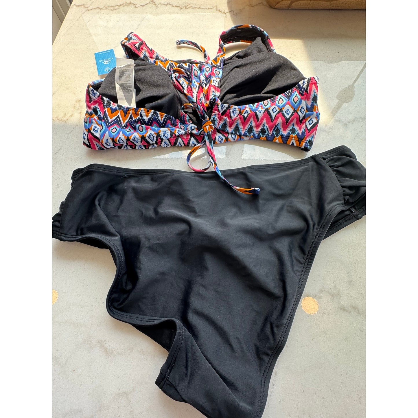 Cupshe Geo Print Racerback Bikini Set – Size Large, NWT