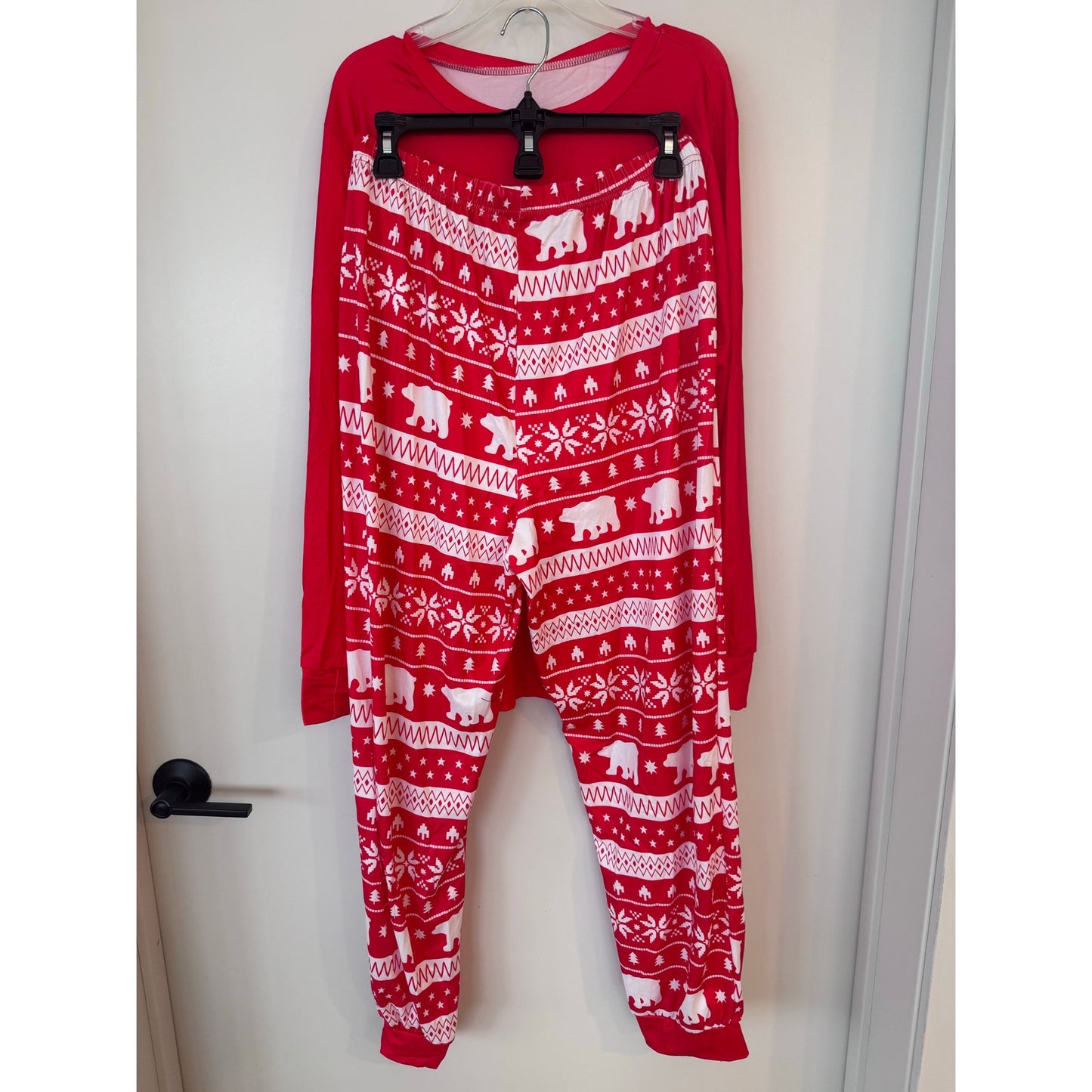 Cupshe Christmas Pajama Set Red Holiday Tree Print Men’s Small Women’s Medium NWT