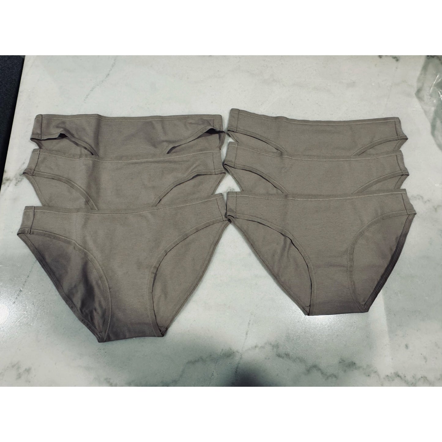 Quince Organic Cotton Bikini Underwear 6-Pack XS Nude/Beige NEW Soft Stretch