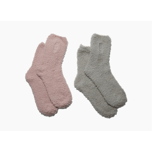 UnHide Softie Socks 2 Pack Pink and Grey Plush Lounge Socks NEW