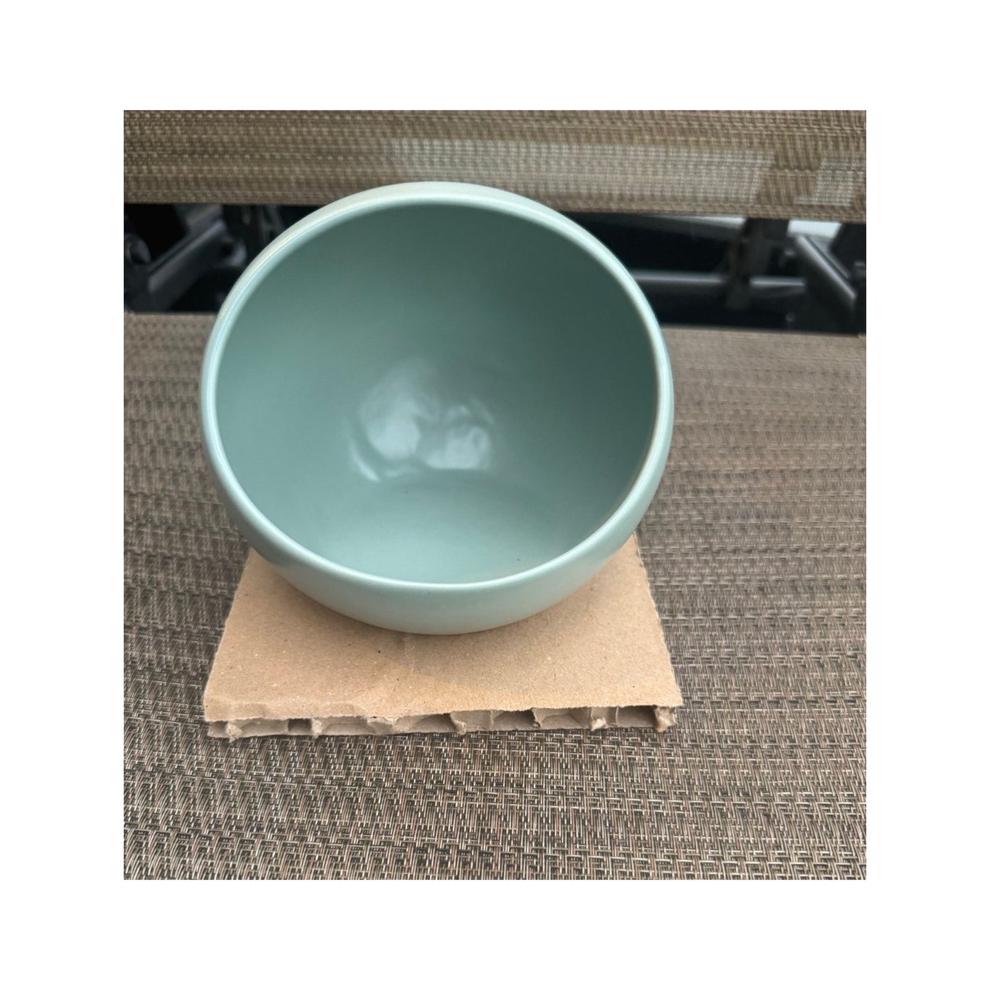 Year & Day Stoneware Salt Cellar Moon Shape Crock Sage Green NEW