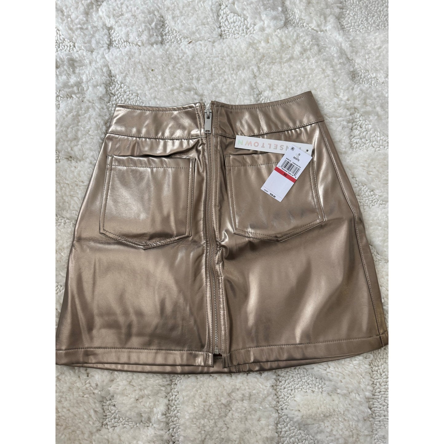 Tinseltown Metallic Mini Skirt | Champagne Gold | XS NWT