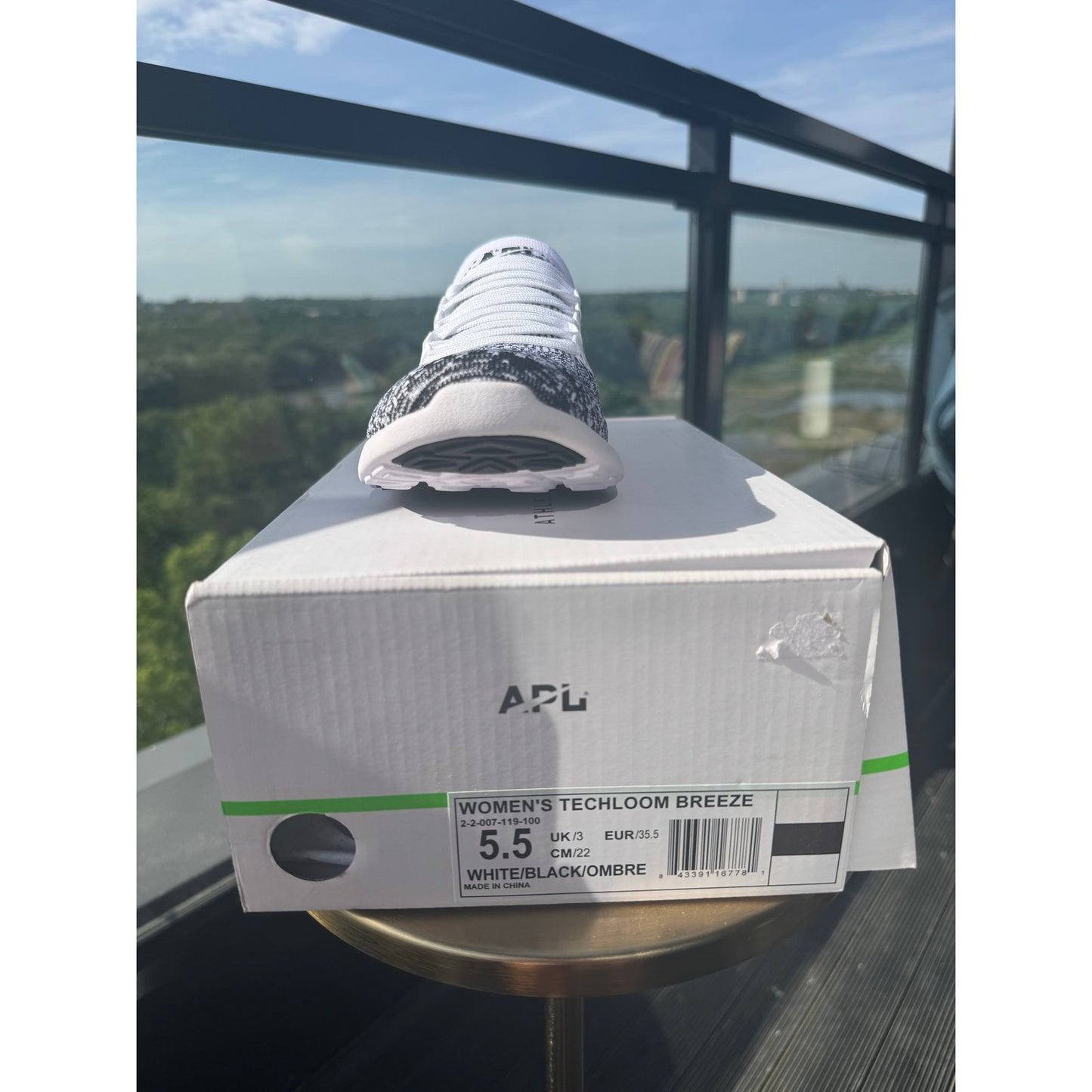 APL TechLoom Breeze Sneakers Women's 5.5 White Black Ombre NEW