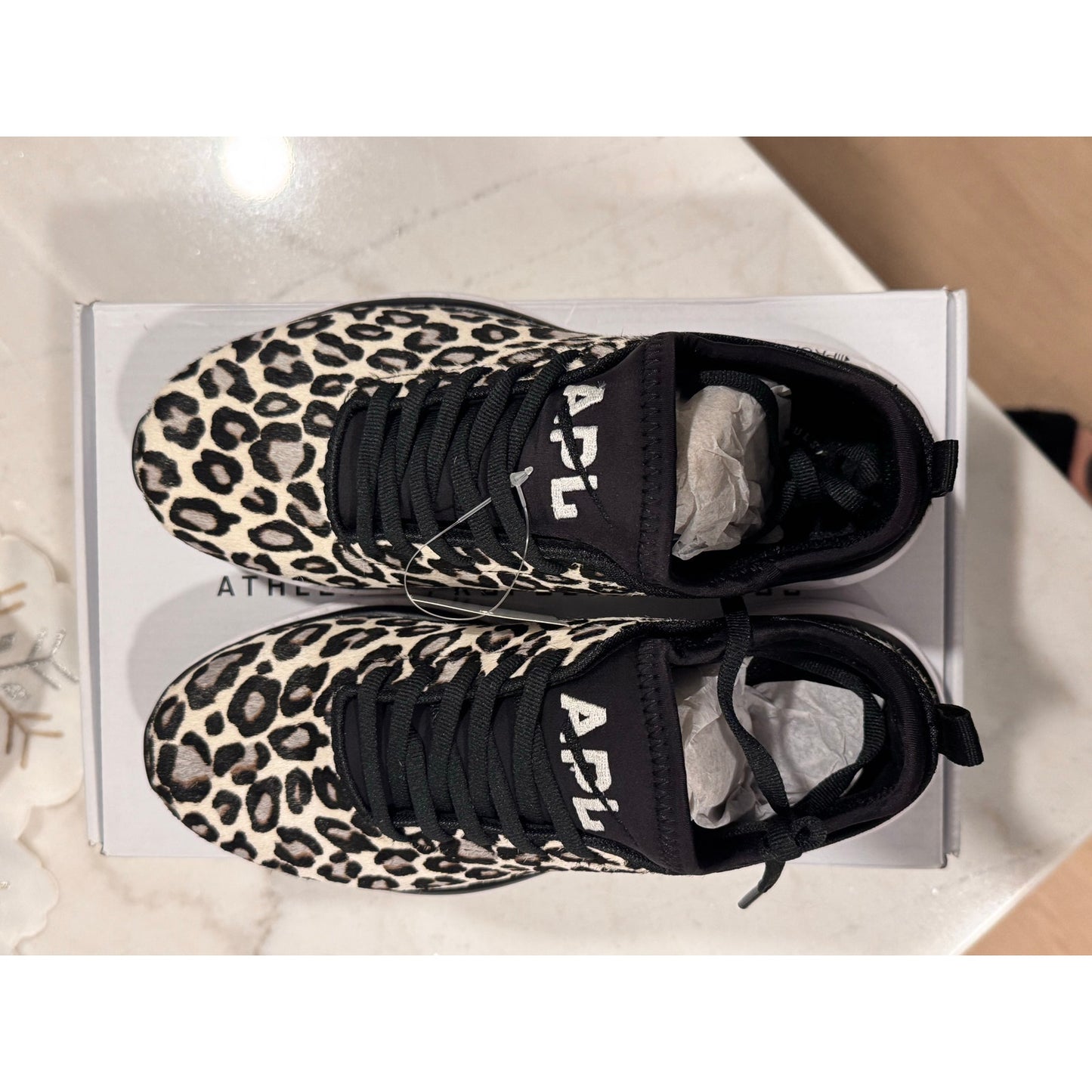 APL Women’s Iconic Phantom Sneakers – Leopard Print | Size 5.5 NEW