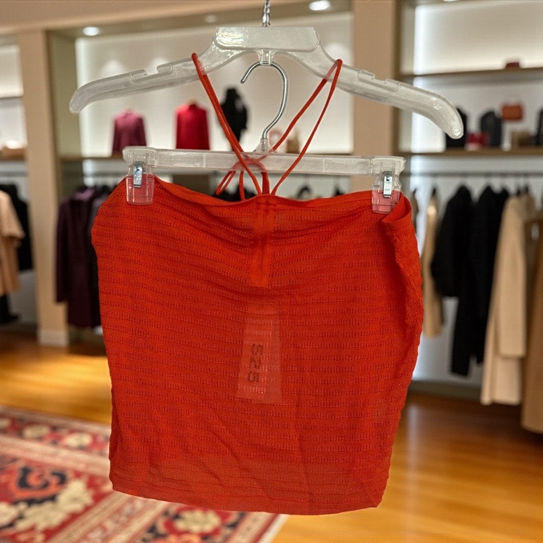 525 America Papaya Knit Halter Tank Top NEW Size Small