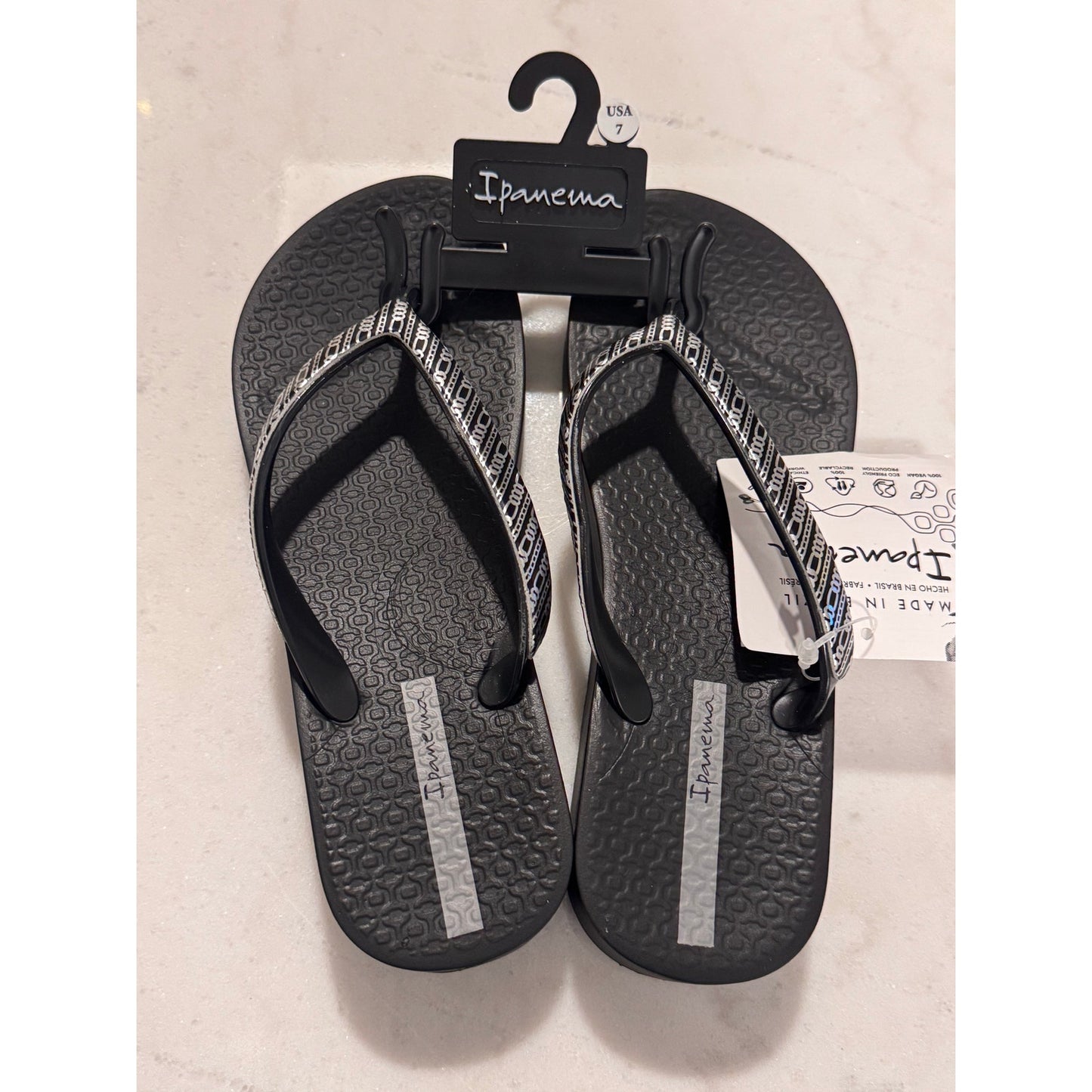 Ipanema Women’s Mesh IX Plat Wedge Flip Flops – Black NEW