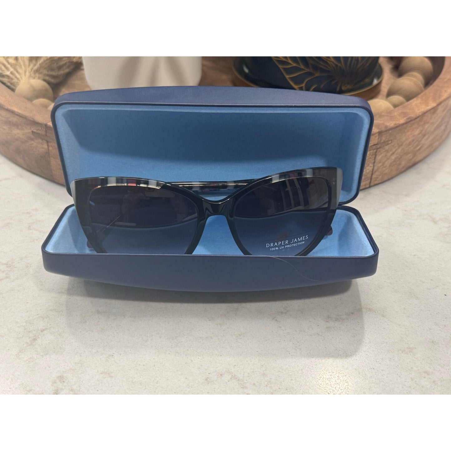 Draper James  Cat Eye Sunglasses – Black Stripe + Lenses (NWOT) DJ7045