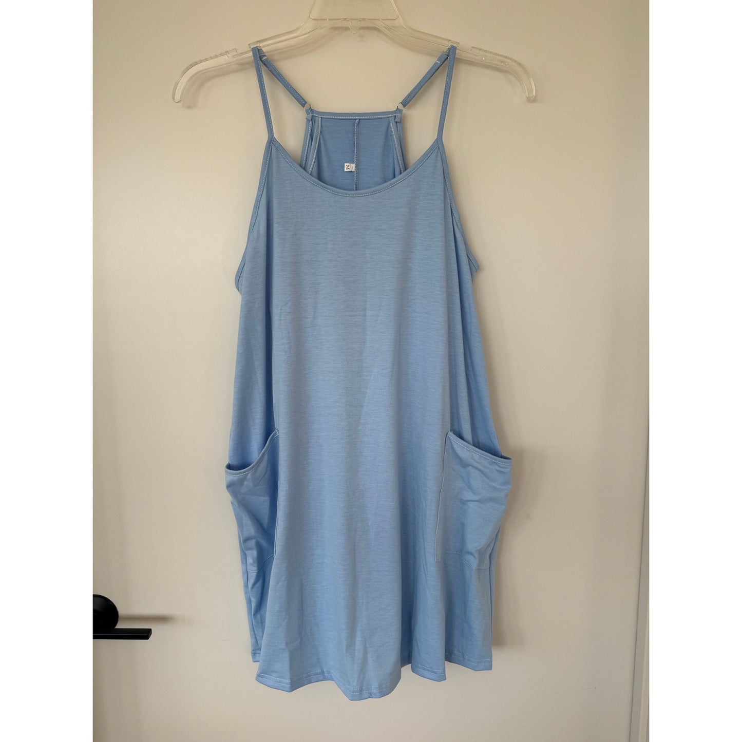 Light Blue Double-Layer Lounge Dress w/ Built-In Dress Shorts | Size M