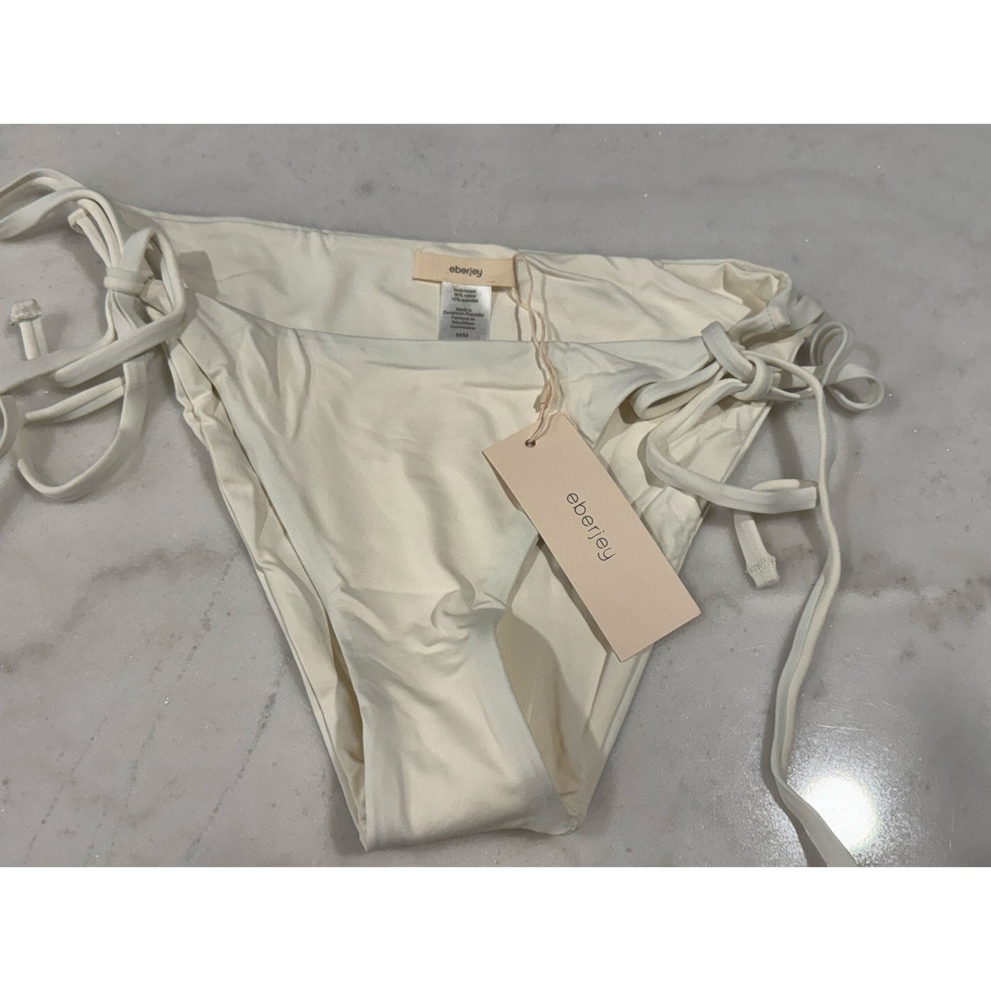 Eberjey So Solid Moderate Bikini Bottom – Ecru – Size Medium NWT
