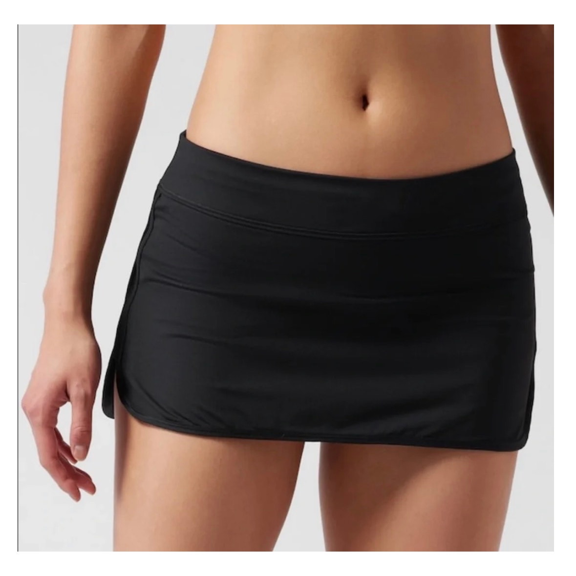 Athleta Tidal Swim Skirt Black XL UPF 50+