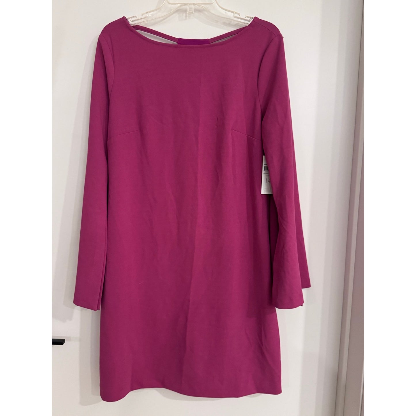 Donna Morgan Raspberry Knit Dress | Size 14 | NEW | Split Sleeves & Back Cutout