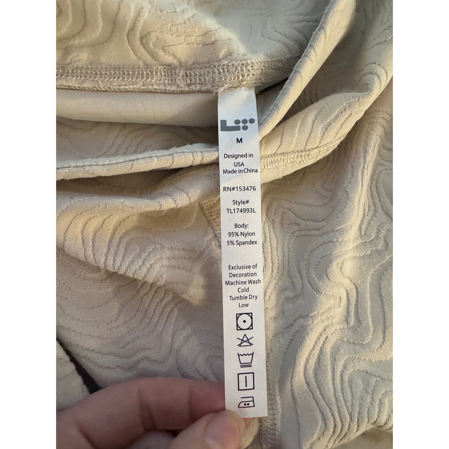 Ripple 7/8 Women's Legging Life Time Branded | Chalk | Medium NEW
