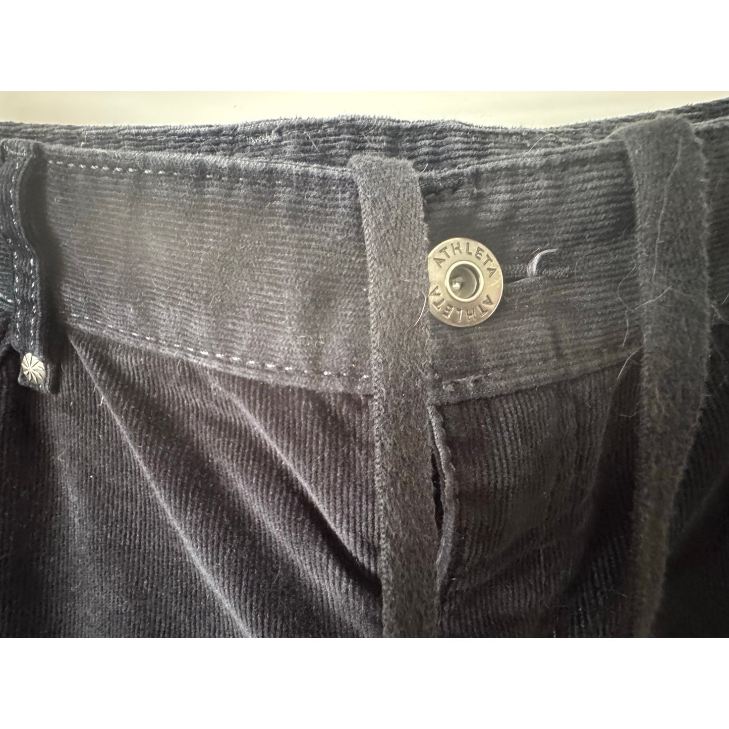 Athleta Solid Slim Black Corduroy Pants Women's Size 14