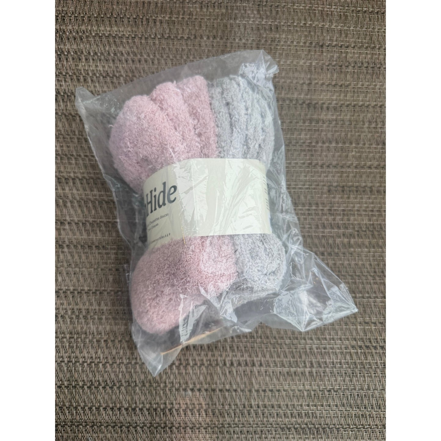 UnHide Softie Socks 2 Pack Pink and Grey Plush Lounge Socks NEW