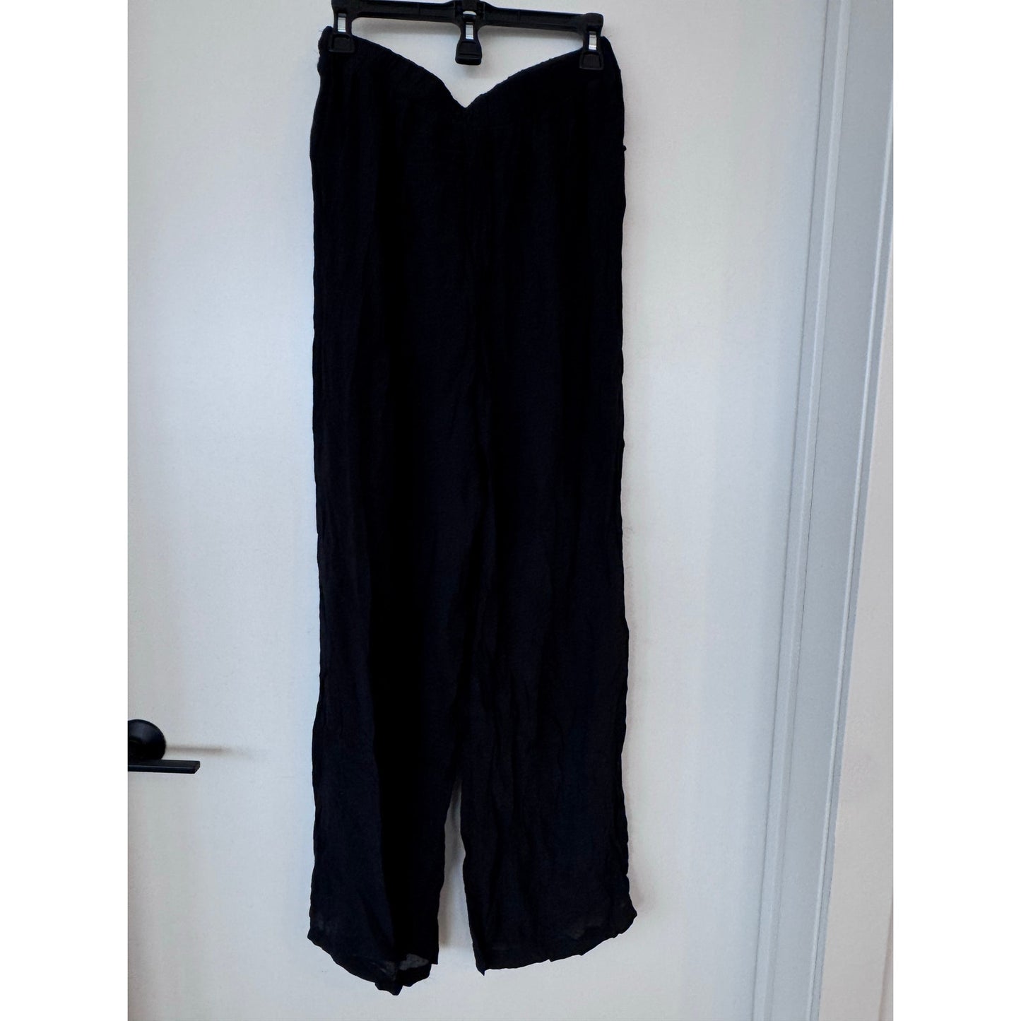 Cupshe Black Wide-Leg Tie Waist Pants | Large| NEW