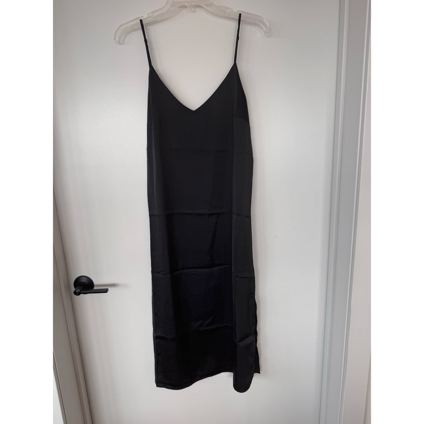 The Drop ANA Black Midi Slip Dress | NEW | Size Medium