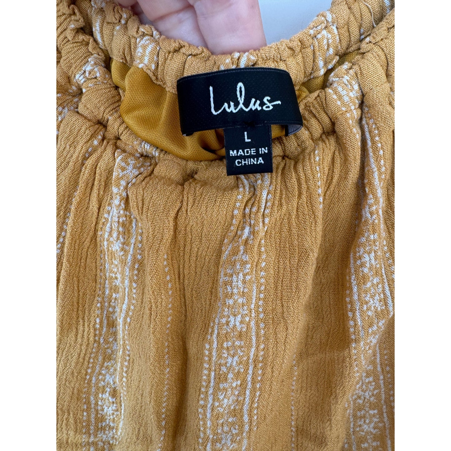 Lulus Mustard Yellow Off-Shoulder Ruffle Romper – Size Large