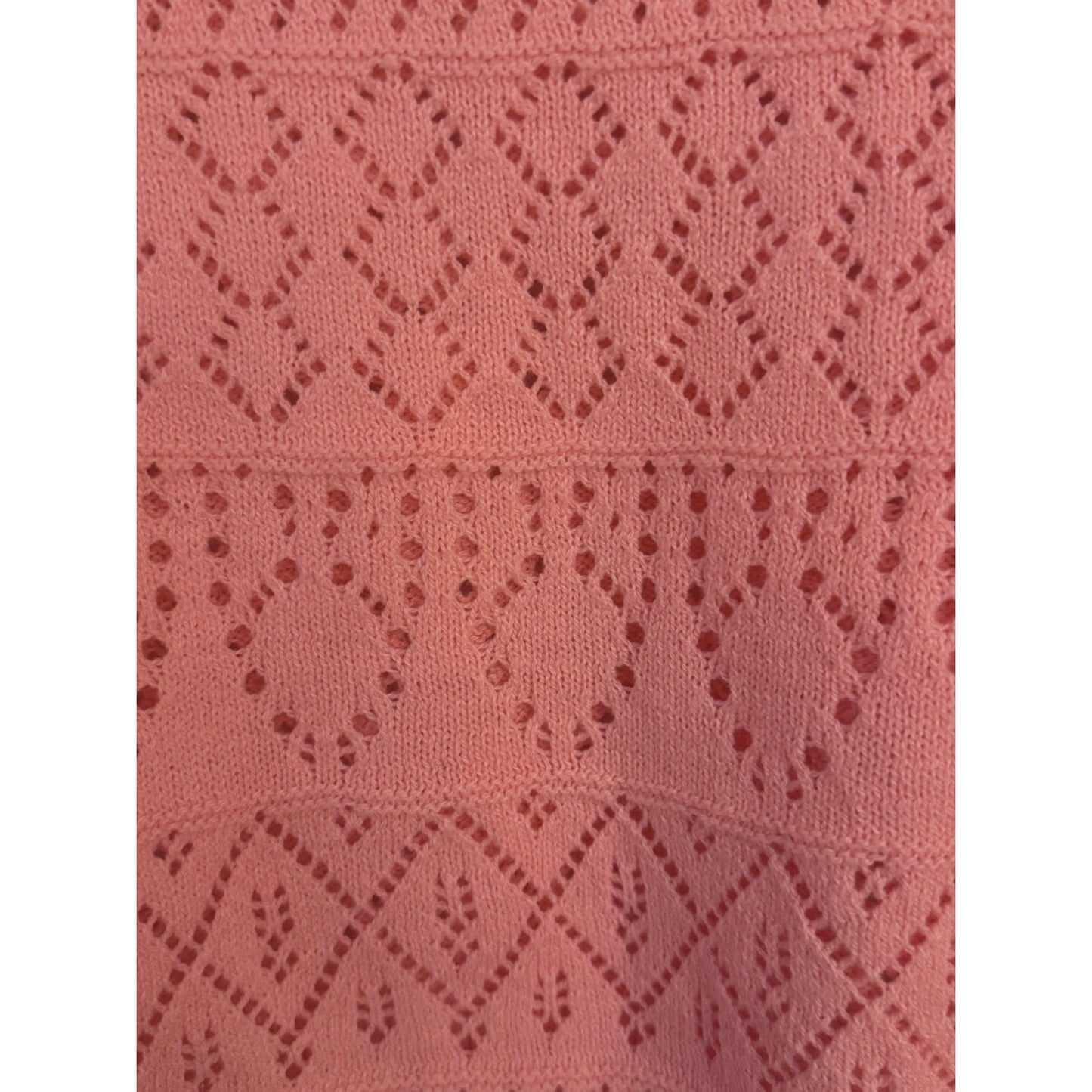 Abound Pointelle Knit Cropped Sweater Pink Hydrangea Large NEW Lightweight