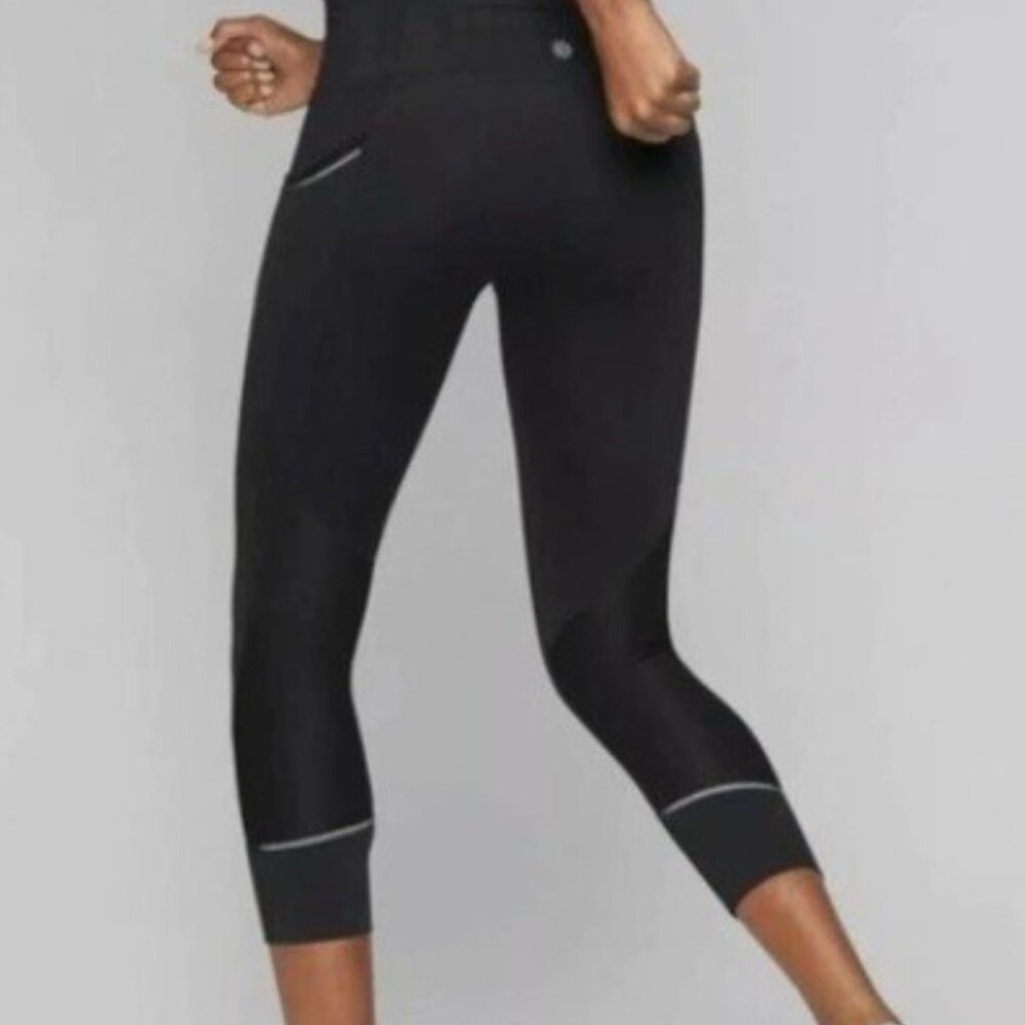Athleta Relay Capri Black Running Leggings | Size L