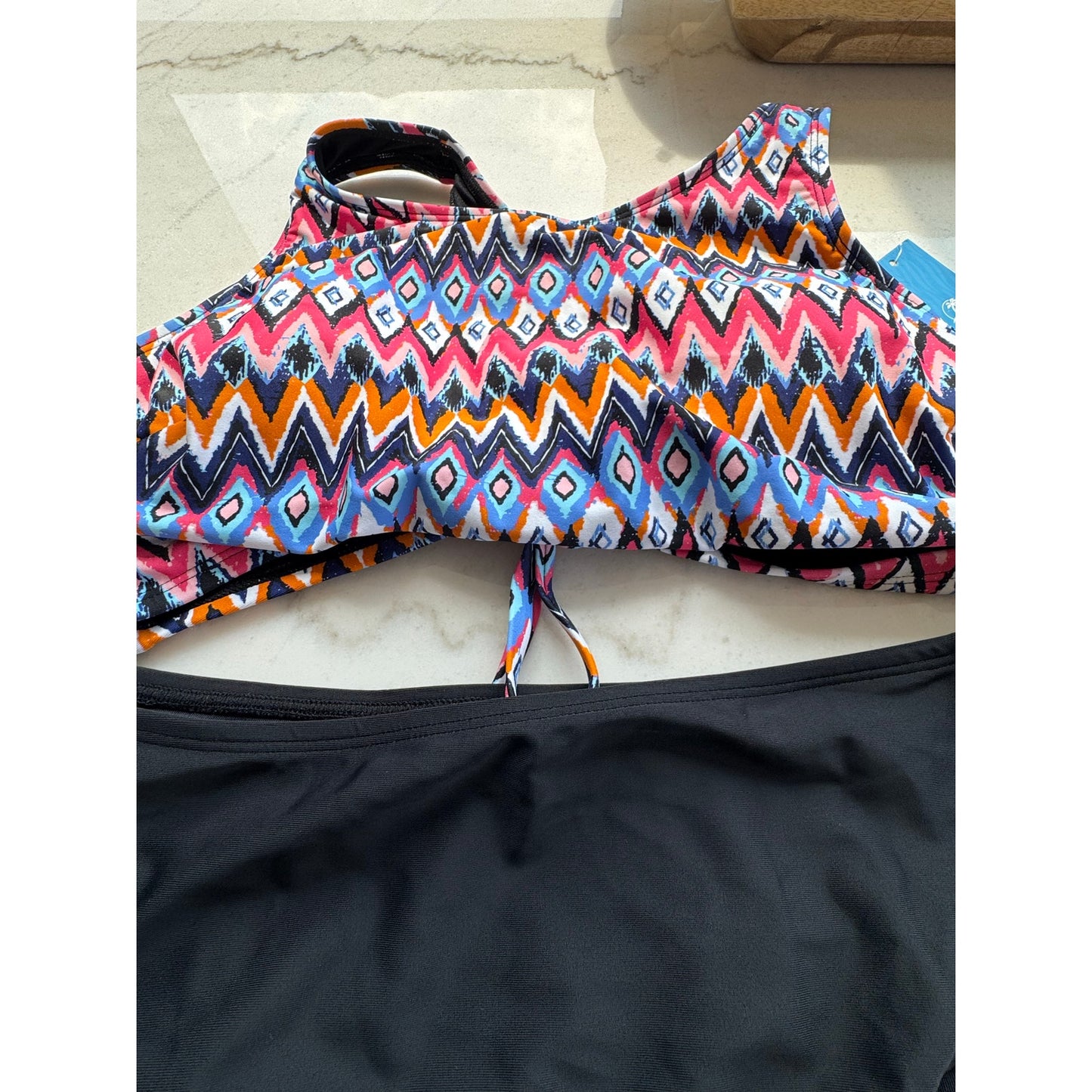 Cupshe Geo Print Racerback Bikini Set – Size Large, NWT