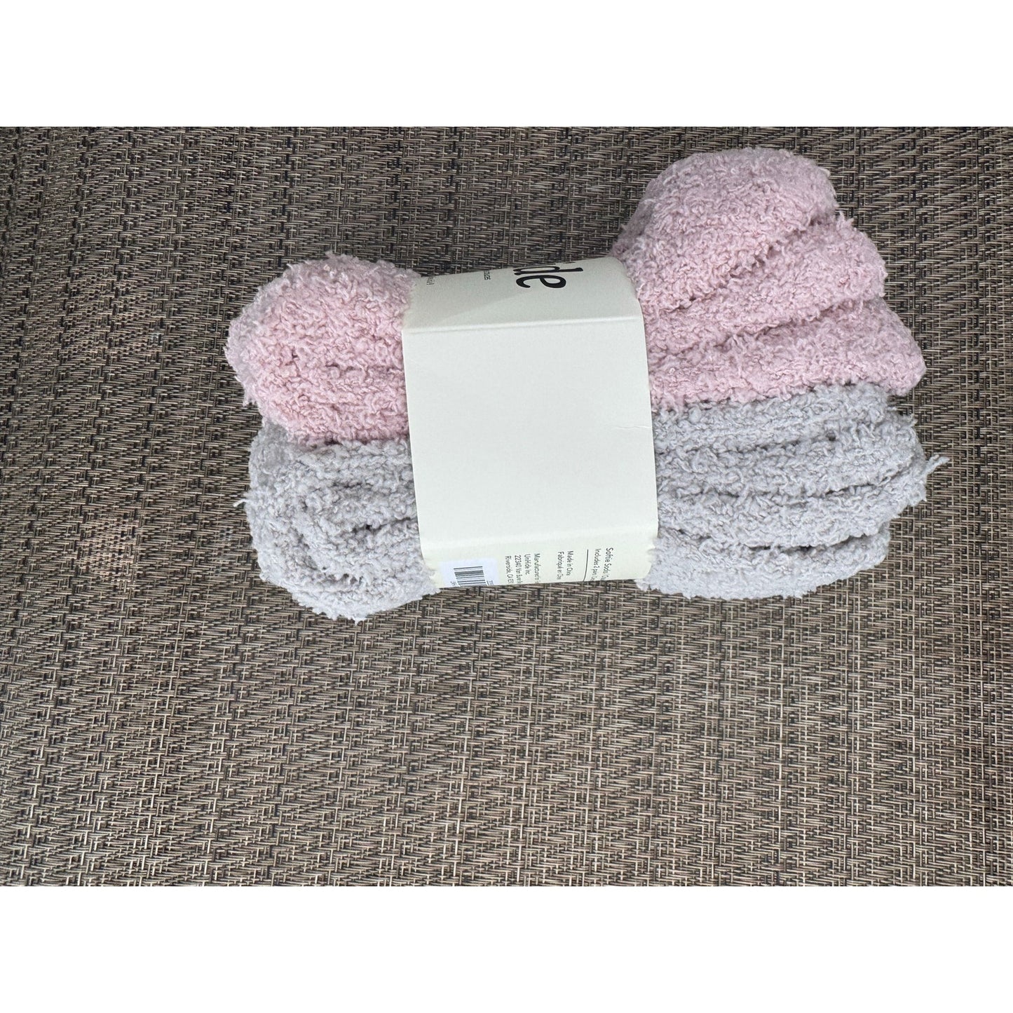 UnHide Softie Socks 2 Pack Pink and Grey Plush Lounge Socks NEW