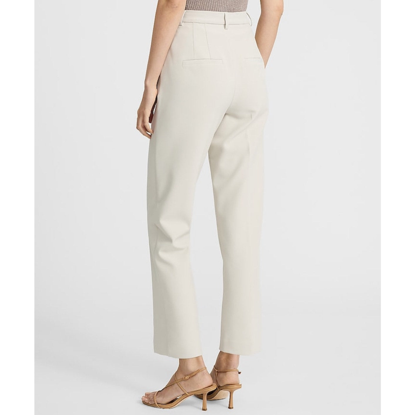 Express Editor Super High Waist Ankle Pant – Warm Ivory NWT