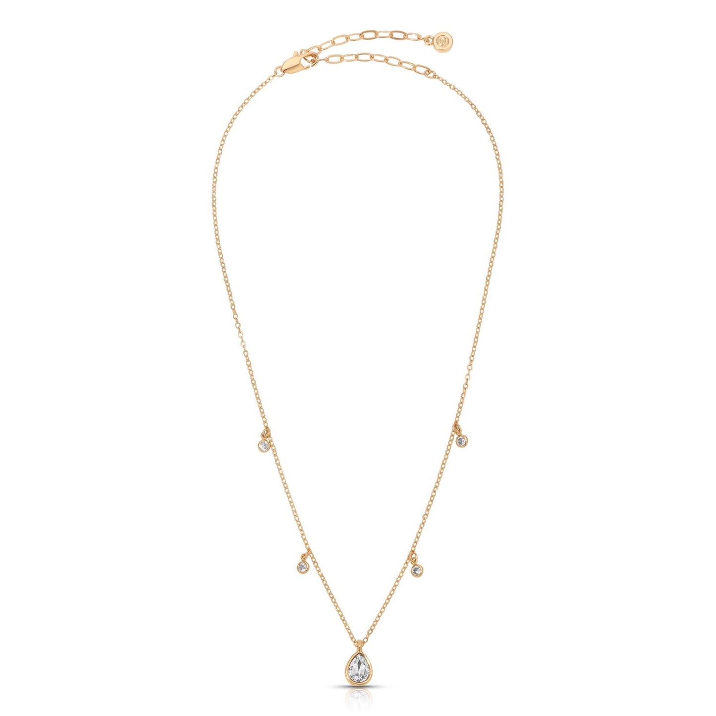 Ettika Dripping in Crystals Drop Necklace 18K Gold Plated Clear Crystal NEW