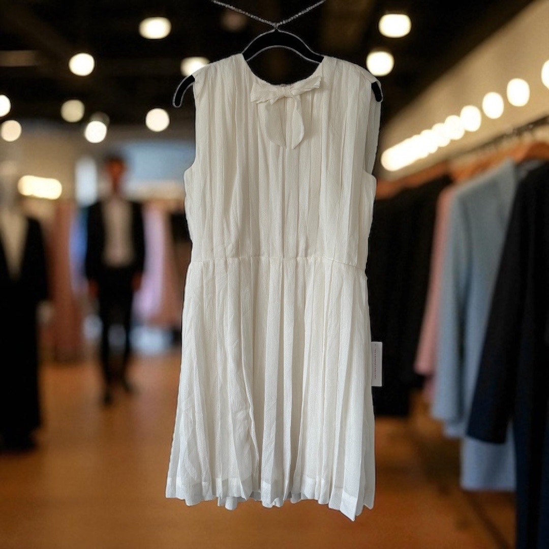 ModCloth “The Pleat-est Things” Mini Dress – Ivory | Size Medium | NEW