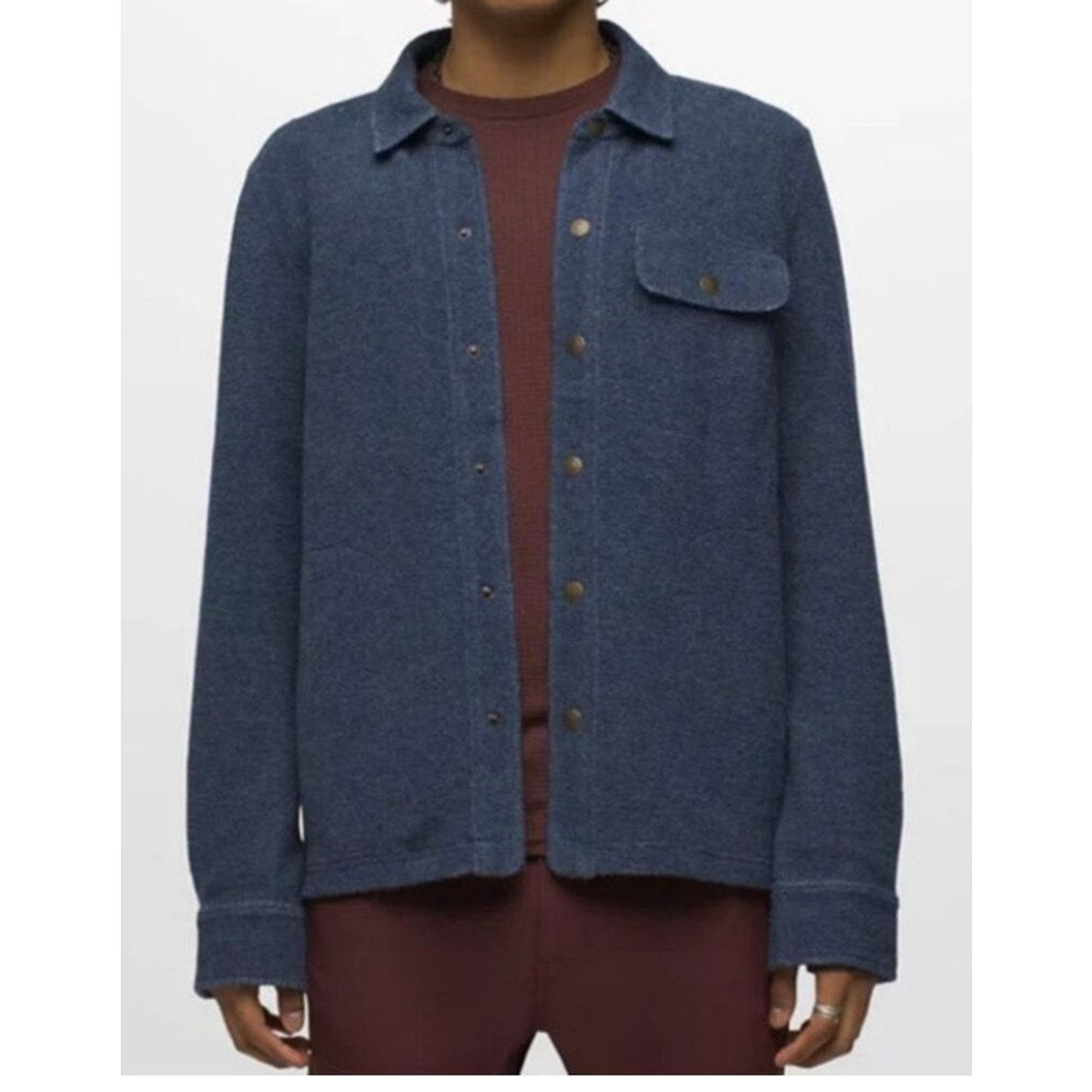 prAna IncrediWool Overshirt XL – Stormy Night Heather – NEW