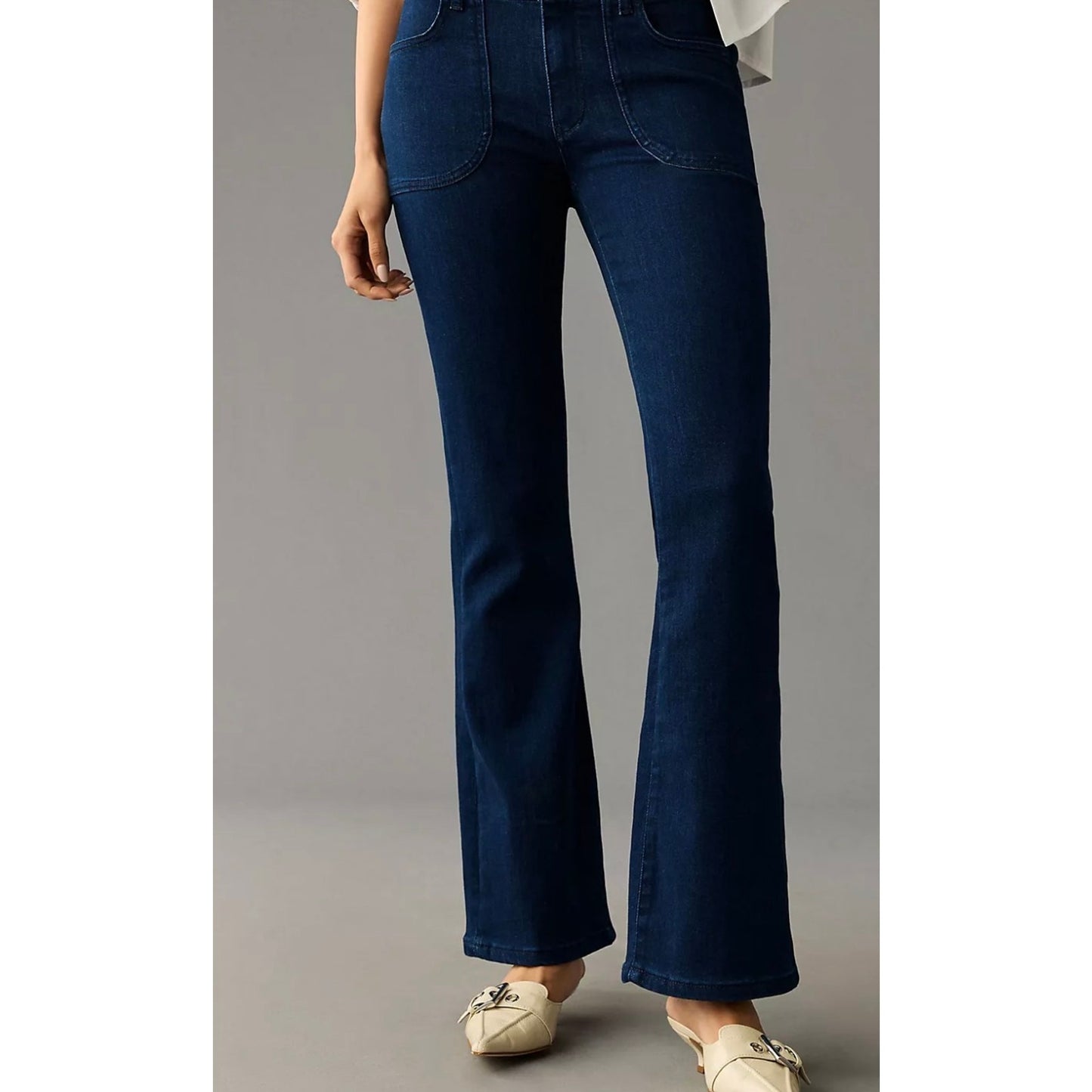 Pilcro The Icon Flare Jeans Anthropologie Dark Wash NEW Size 32