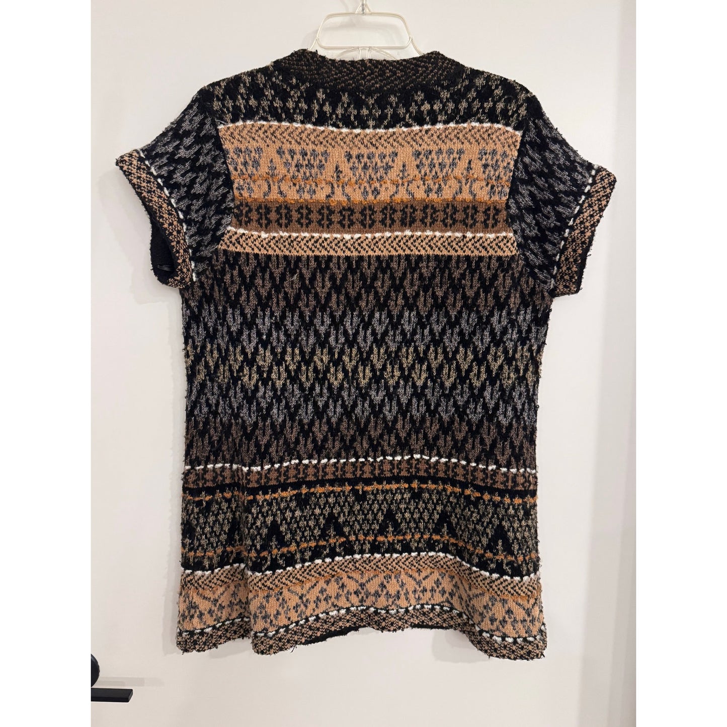 Coldwater Creek Patterned Knit Sweater Vest / Short Sleeve Cardigan | Medium