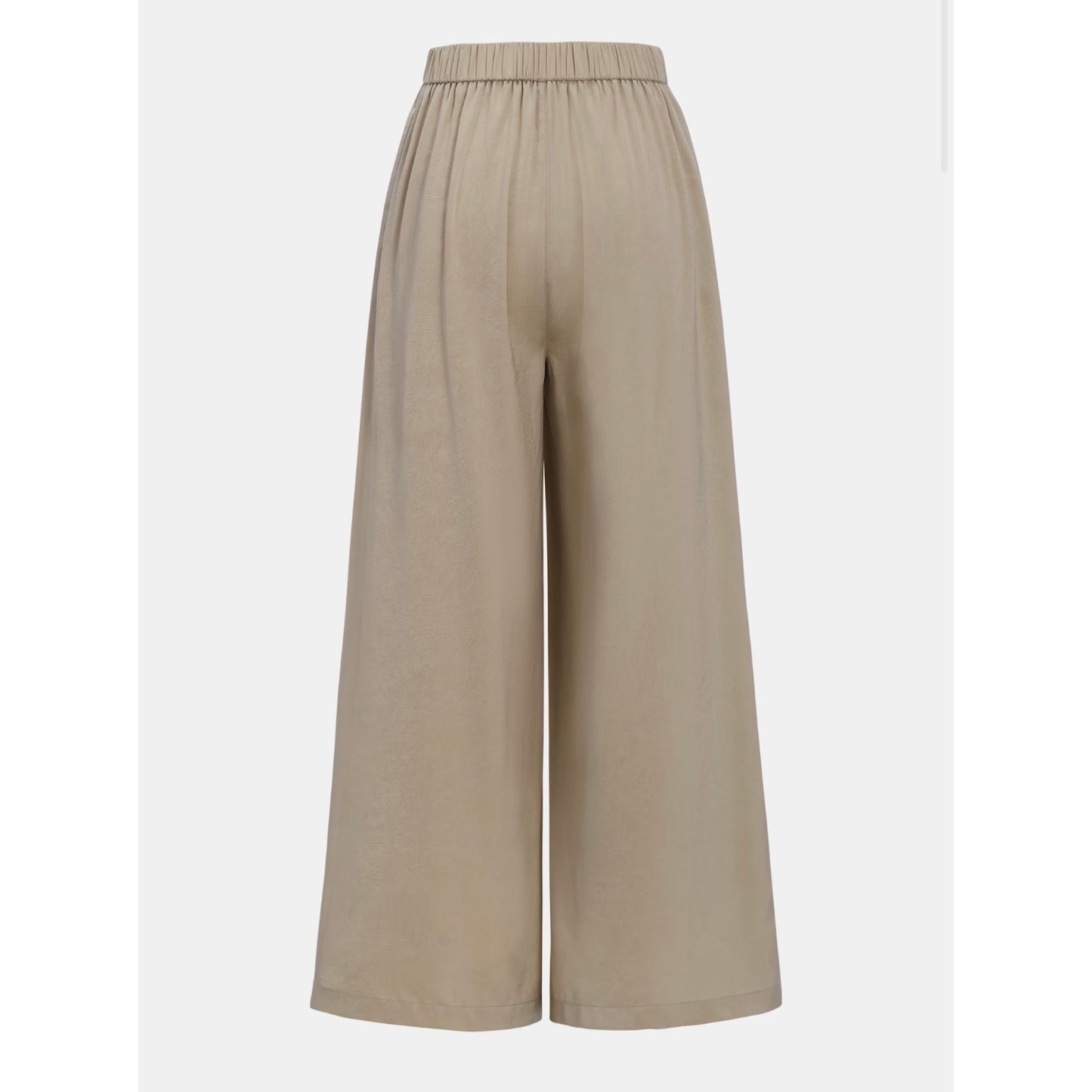 Cupshe Beige High Rise Wide Leg Trousers Elastic Waist Size Medium NEW