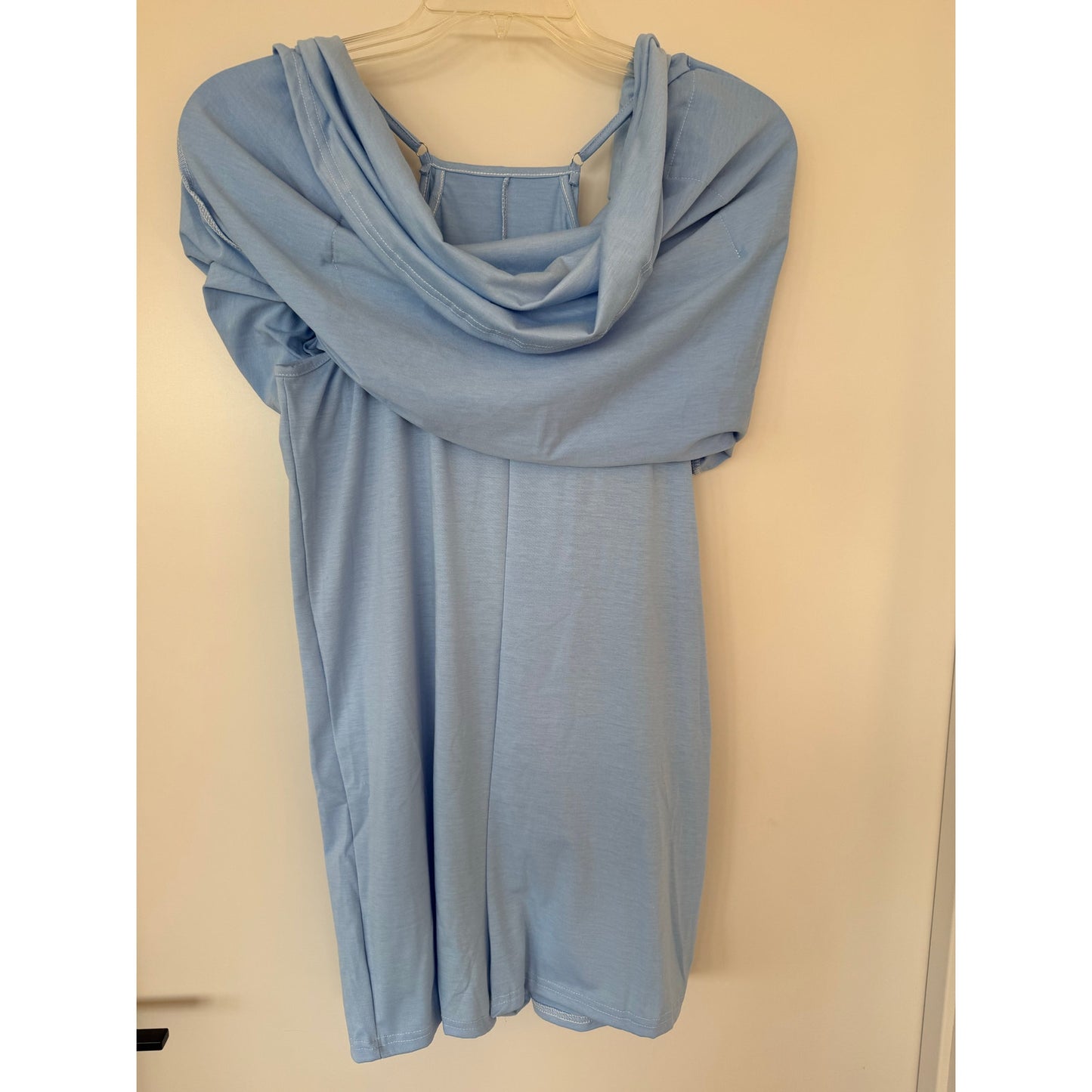 Light Blue Double-Layer Lounge Dress w/ Built-In Dress Shorts | Size M