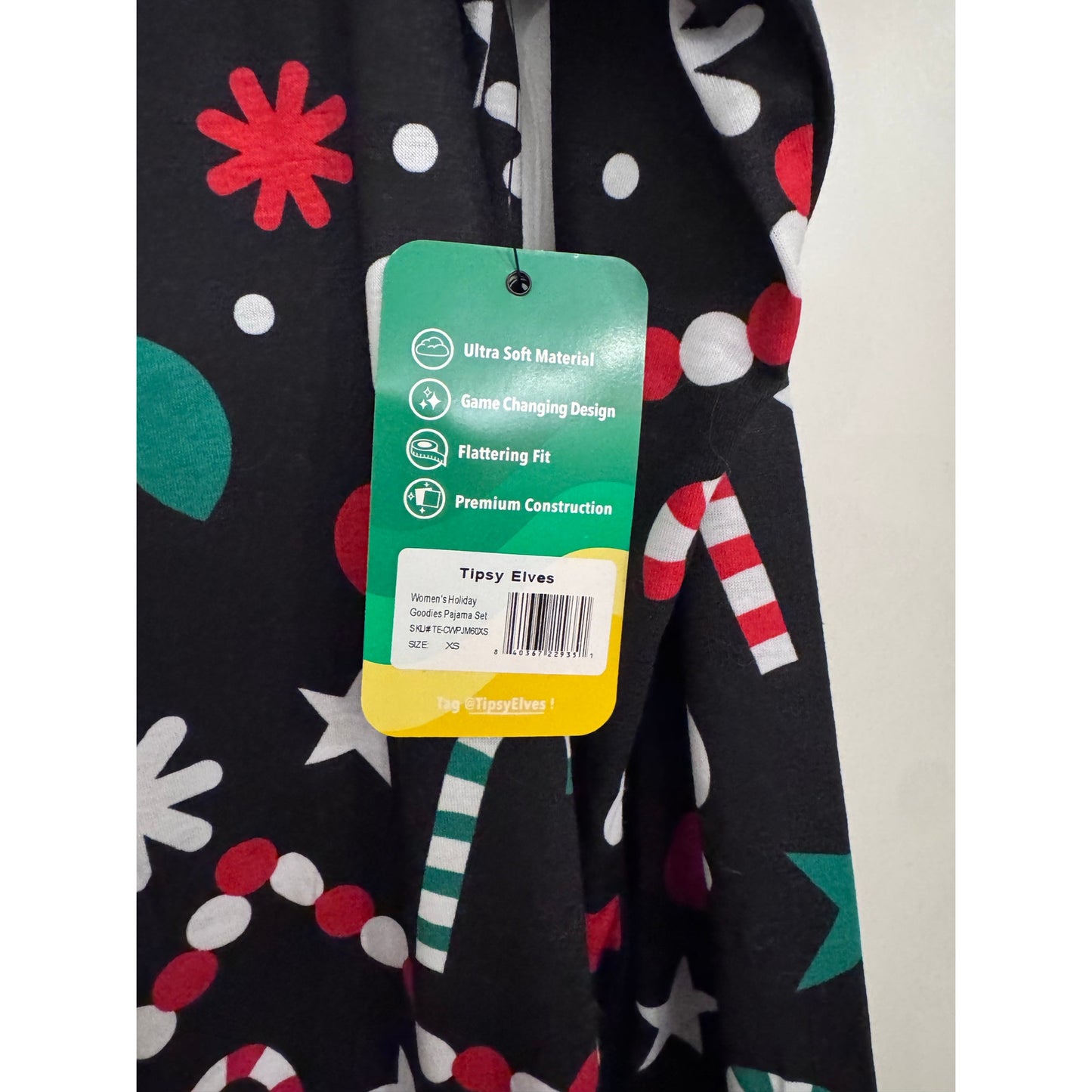 Tipsy Elves Christmas Goodies Pajama Set NEW XS Candy Cane Holiday Lounge Set