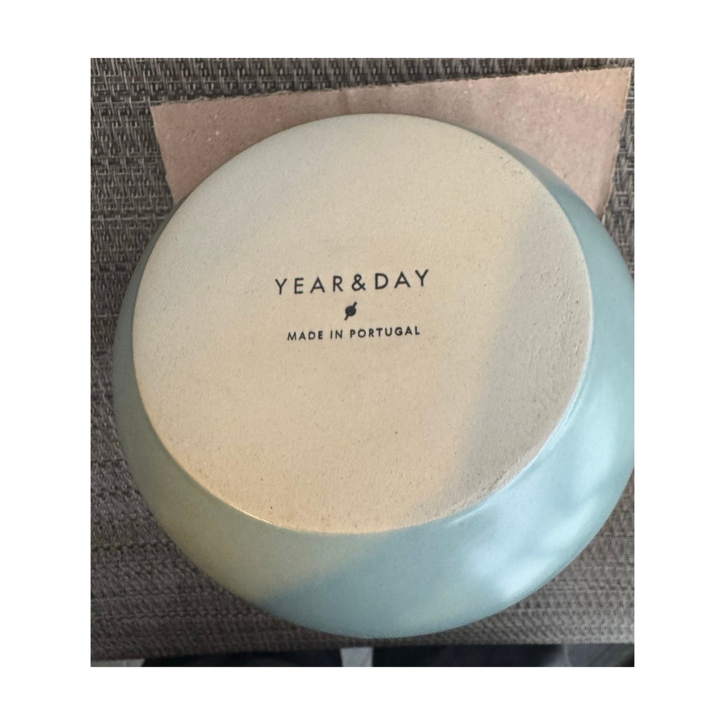 Year & Day Stoneware Salt Cellar Moon Shape Crock Sage Green NEW