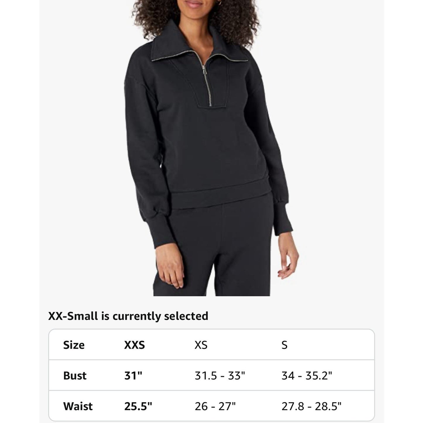 The Drop “Murphy” Half-Zip Sweatshirt |  Black | Size XS NEW